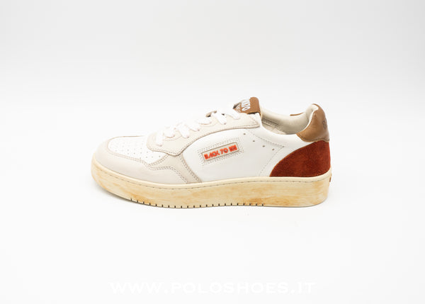 BACK70 - SNEAKERS WHITE SUEDE ORANGE