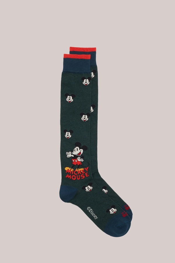 SOX IN THE BOX - CALZE LUNGHE MICKEY MOUSE VERDE SCURO