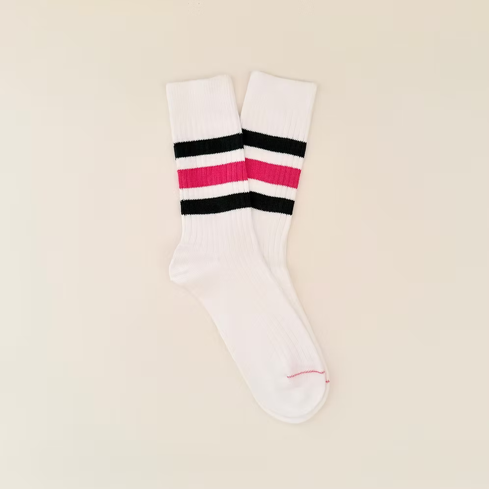 HERITAGE 9.1 - VINTAGE 1980 NEW WHITE  EMERALD & FUXIA STRIPES