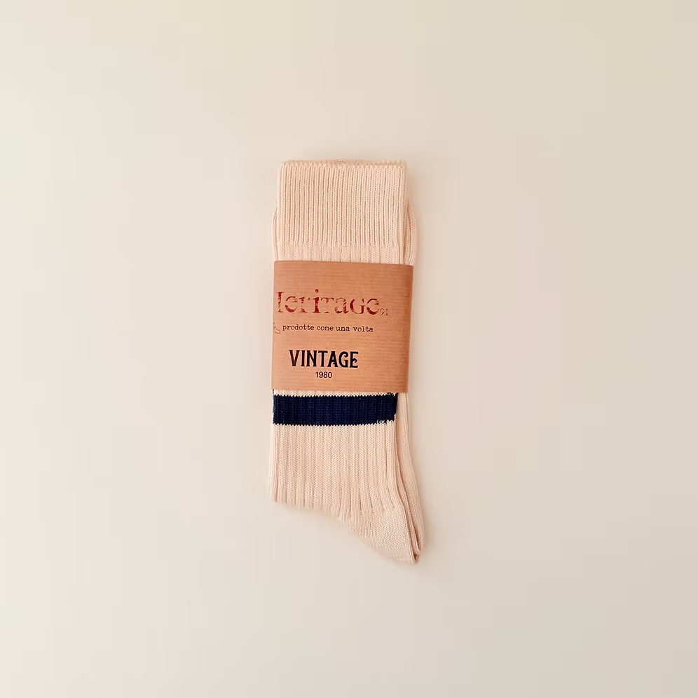 HERITAGE 9.1 - VINTAGE 1980 NEW NATURAL NAVY & MINT STRIPES