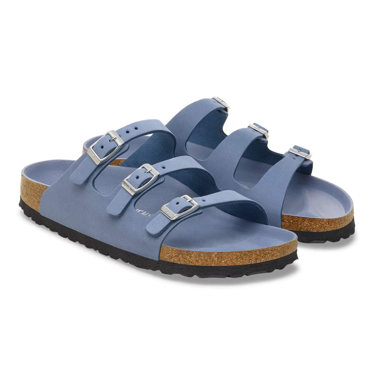 BIRKENSTOCK - FLORIDA FRESH PELLE NUBUCK STONE BLUE