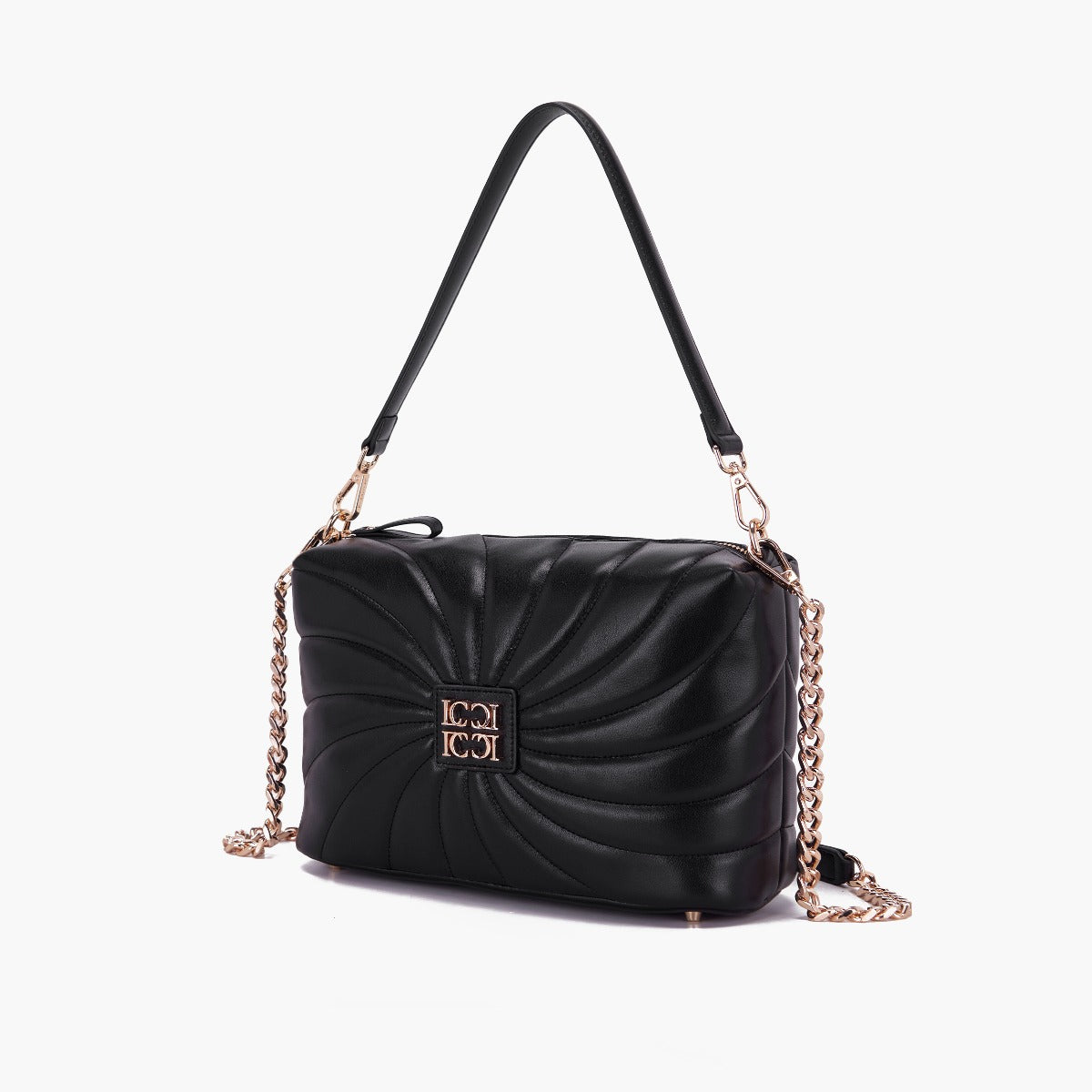 LA CARRIE BAG - BORSA A SPALLA OYSTER NERA