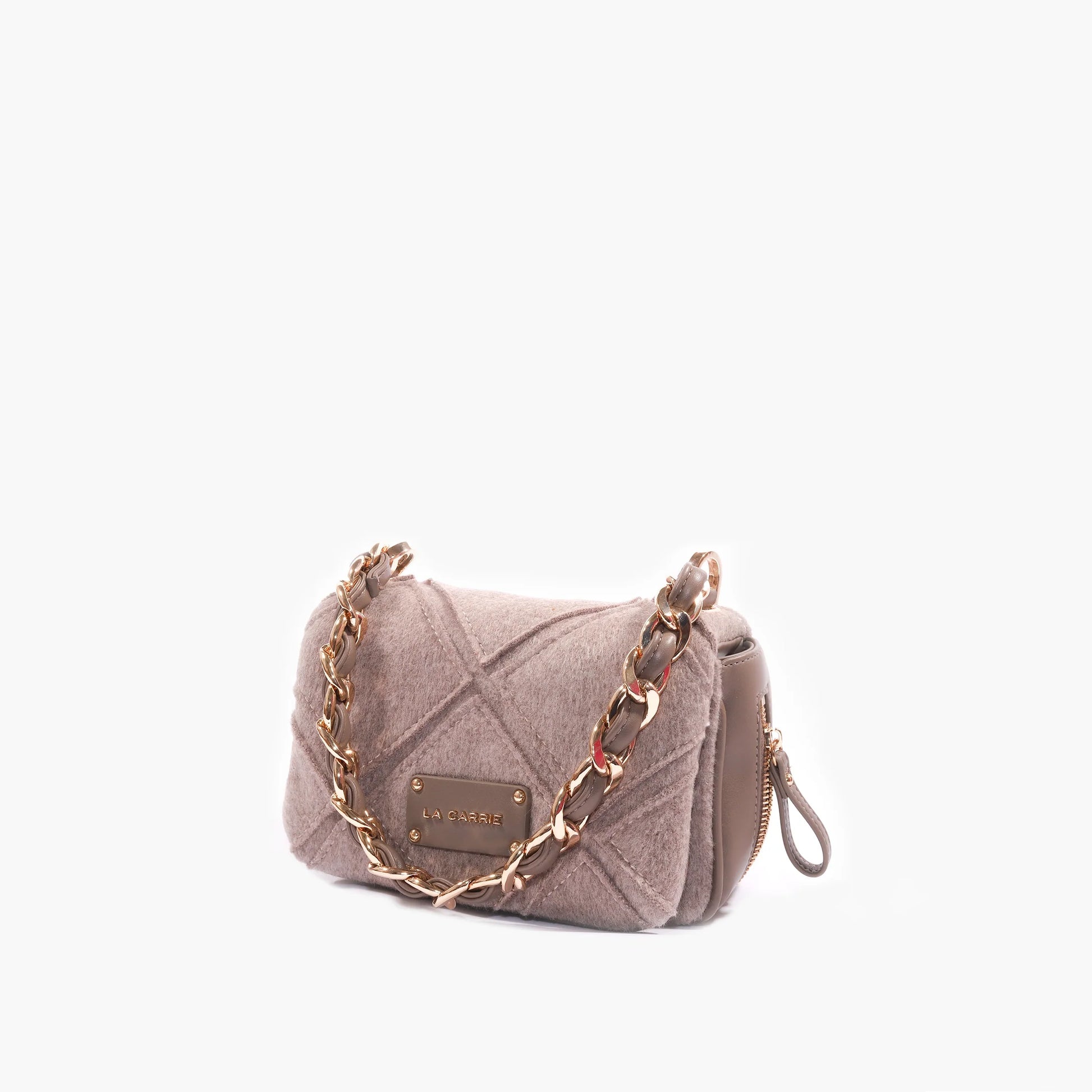 LA CARRIE BAG - BORSA A SPALLA SMALL  ISABEL MONGOLIA TAUPE