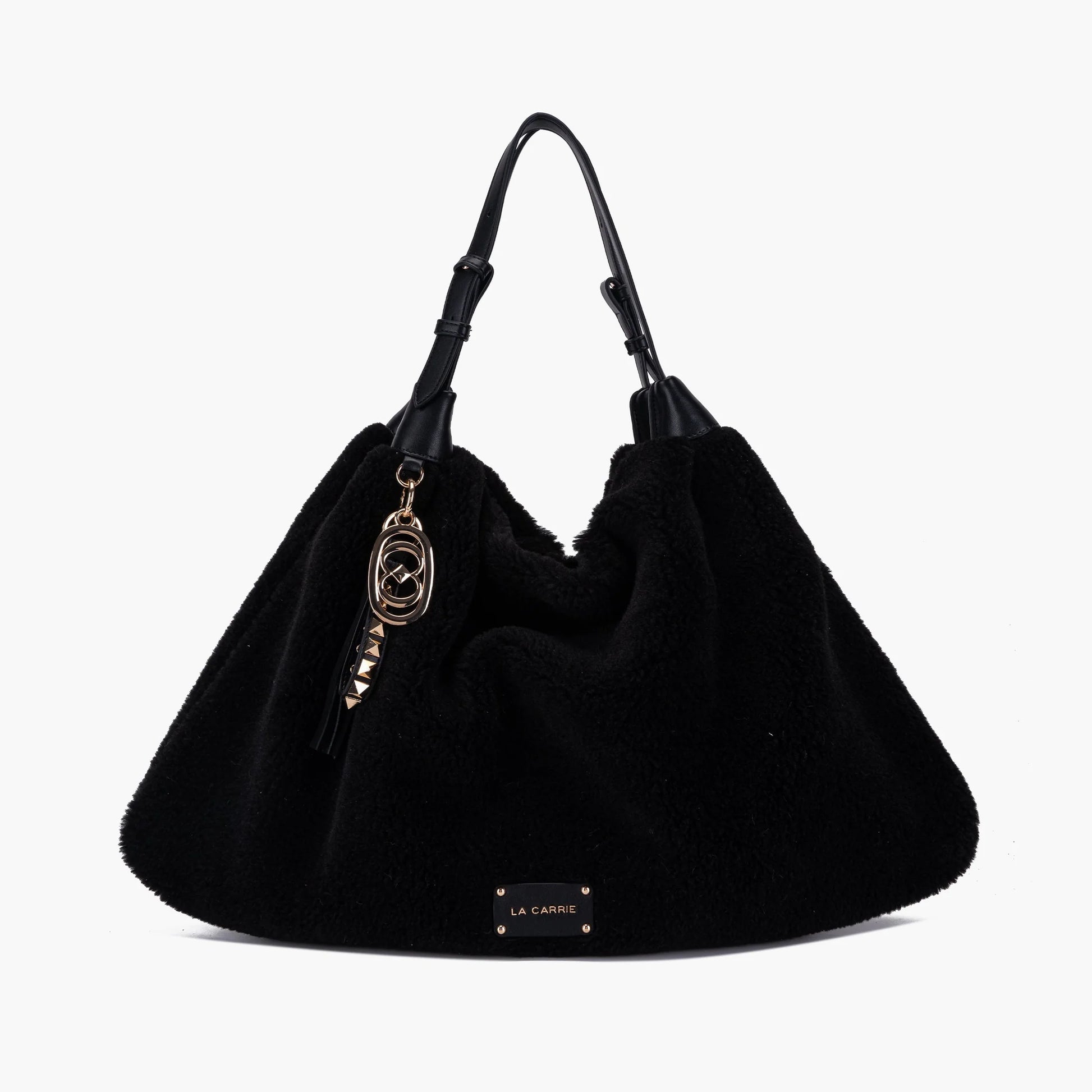 LA CARRIE BAG - BORSA SHOPPING TEDDY BLACK