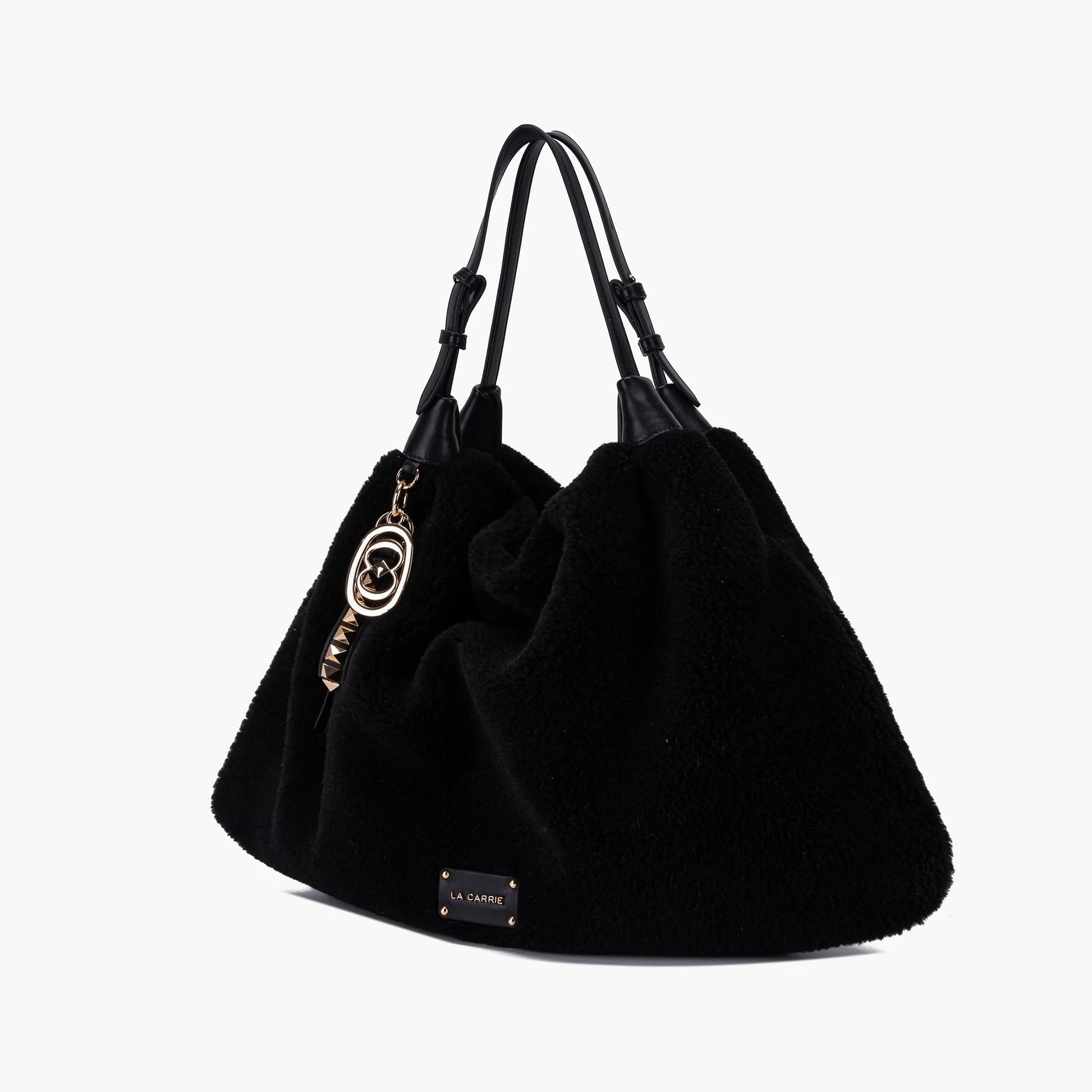 LA CARRIE BAG - BORSA SHOPPING TEDDY BLACK
