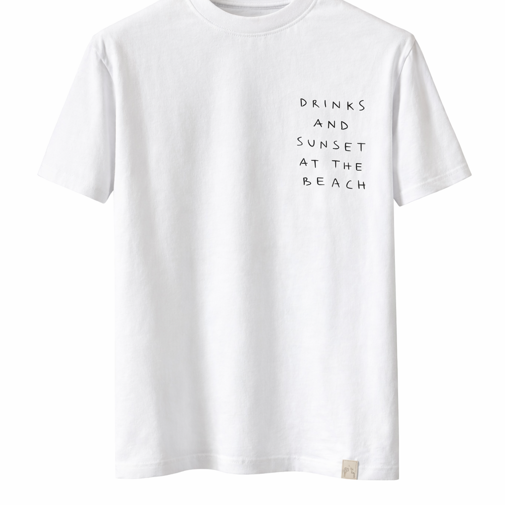 TÖÖCO - T-SHIRT DRINK AND SUNSET WHITE