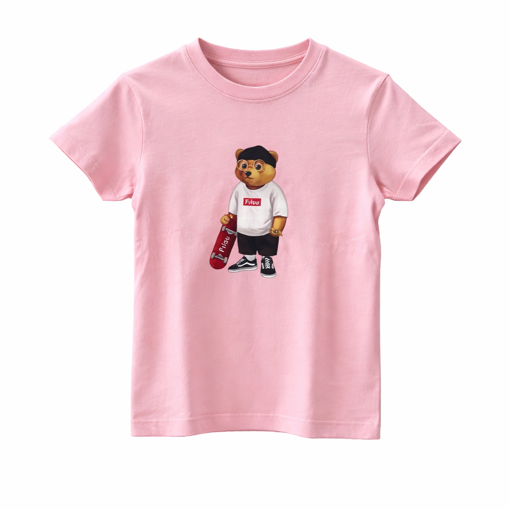 BARON FILOU - TSHIRT BEAR COTTON PINK