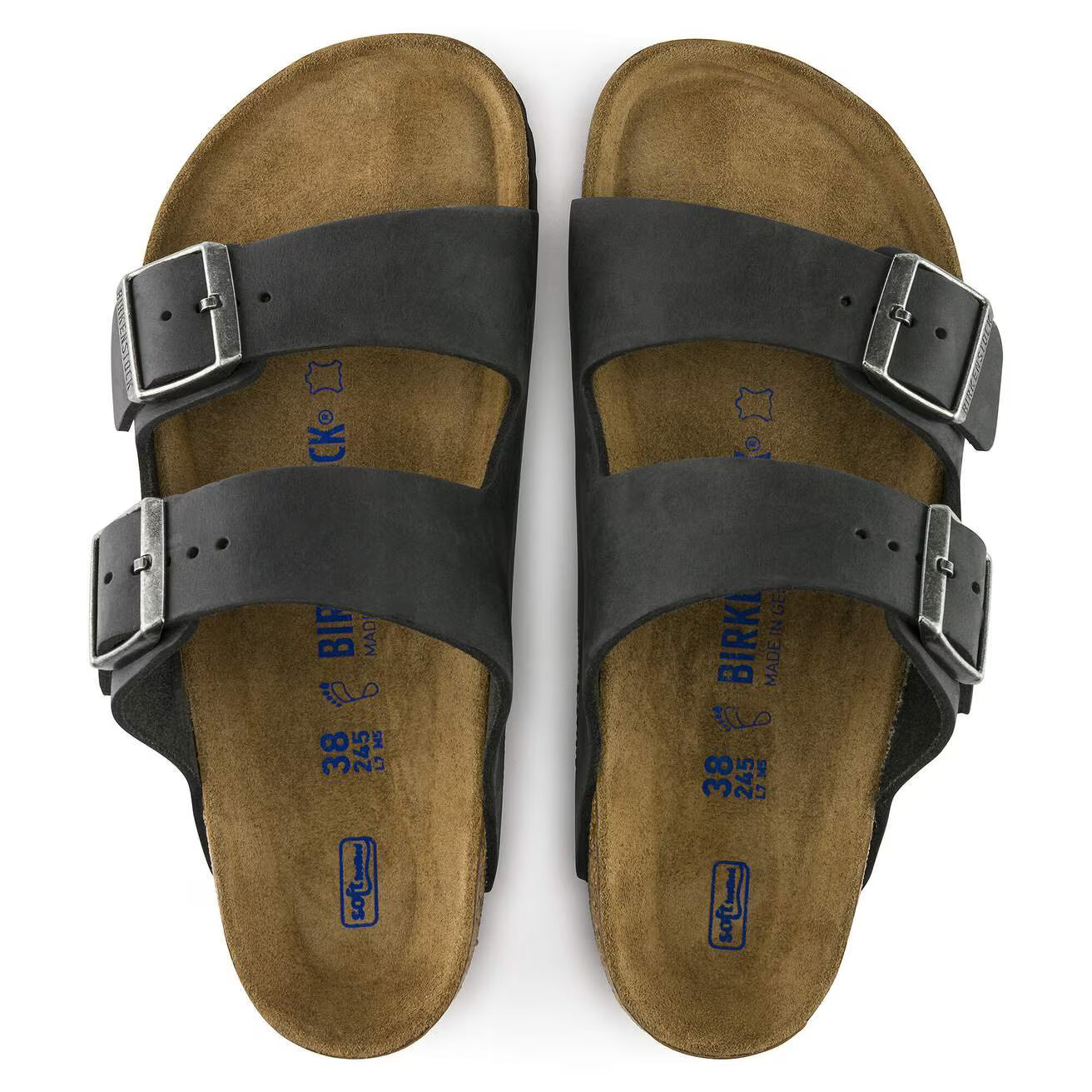 BIRKENSTOCK - ARIZONA PELLE OLIATA BLACK SOFT