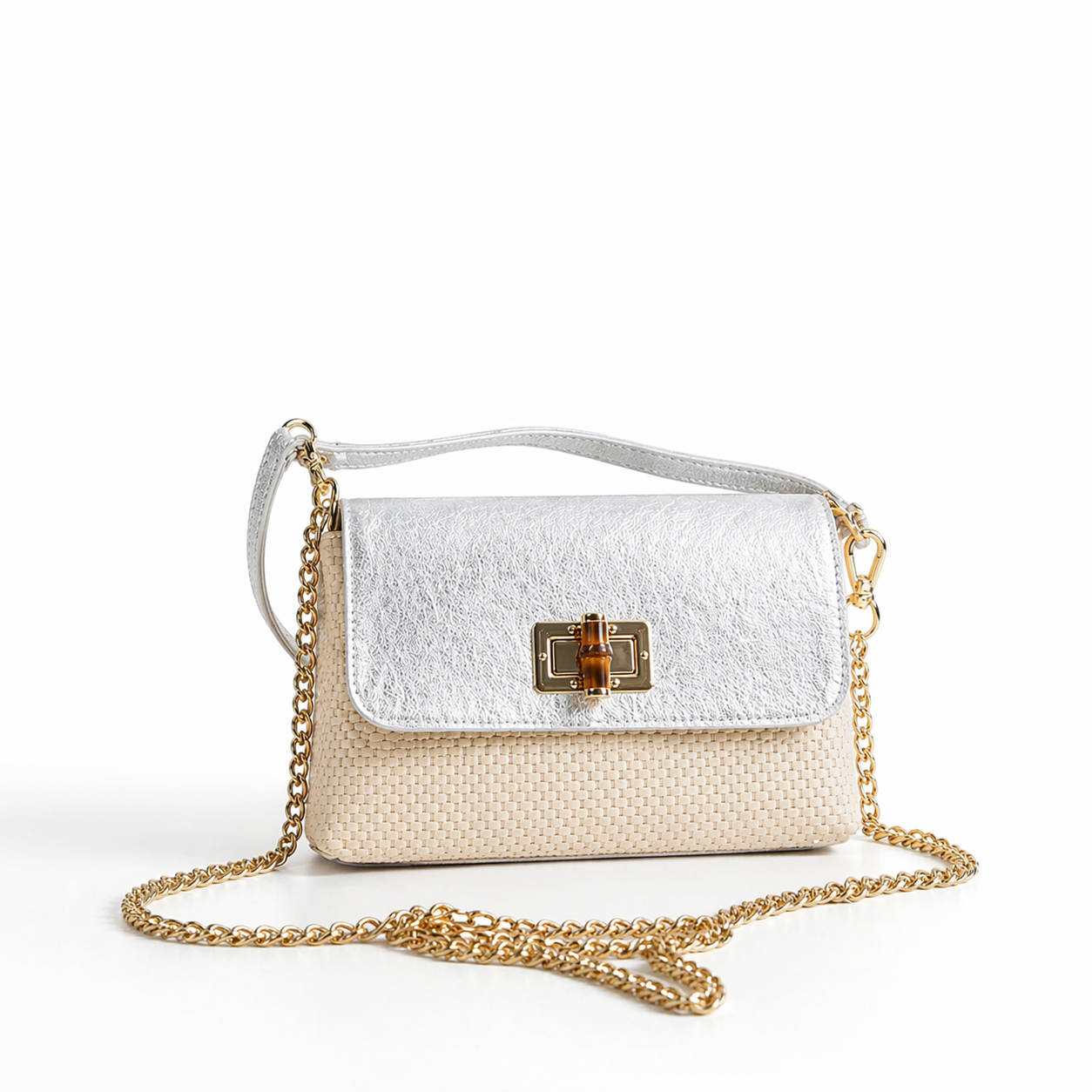 POLO BAG BAGS - BAG ANNA RAFFIA LAMINATA