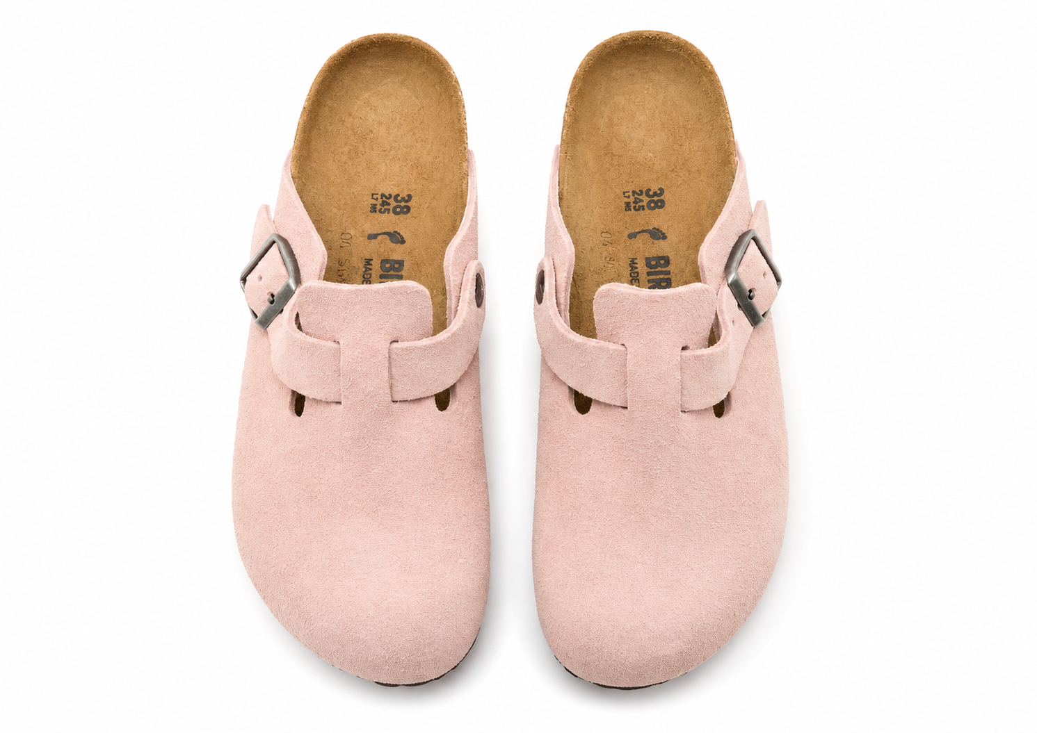 BIRKENSTOCK - BOSTON PINK CLAY PELLE SCAMOSCIATA
