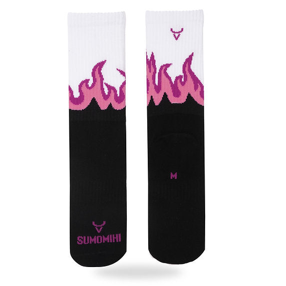 SUMOMIHI - CALZINO FLAME BLACK-WHITE FUCSIA