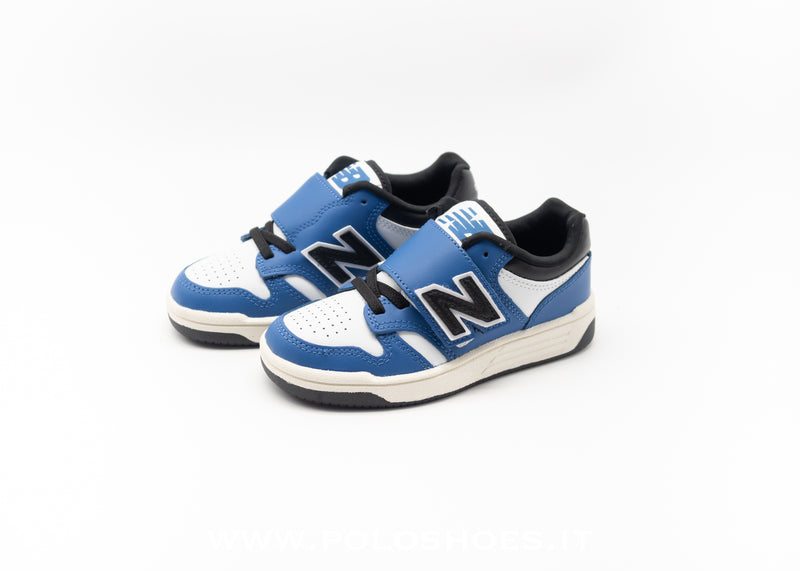 NEW BALANCE - NEW BALANCE 480 BUNGEE LACE BLU BLACK WHITE