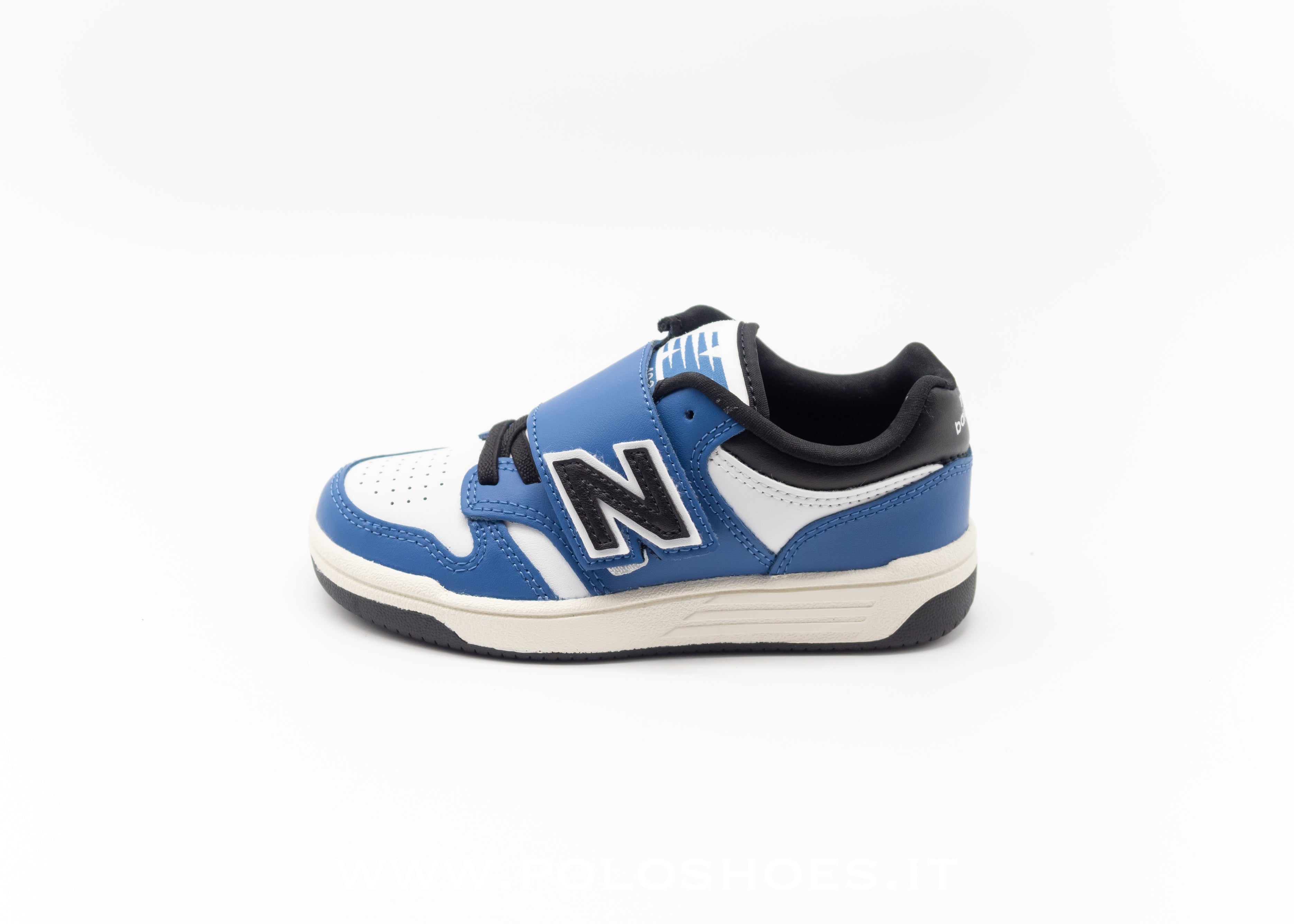 NEW BALANCE - NEW BALANCE 480 BUNGEE LACE BLU BLACK WHITE