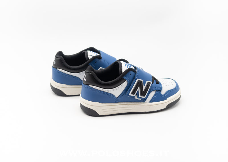 NEW BALANCE - NEW BALANCE 480 BUNGEE LACE BLU BLACK WHITE