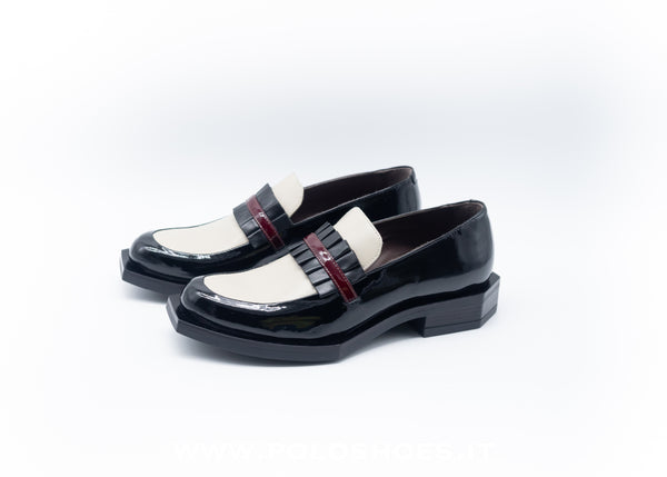 LE BOHEMIEN - MOCASSINO BLACK WHITE