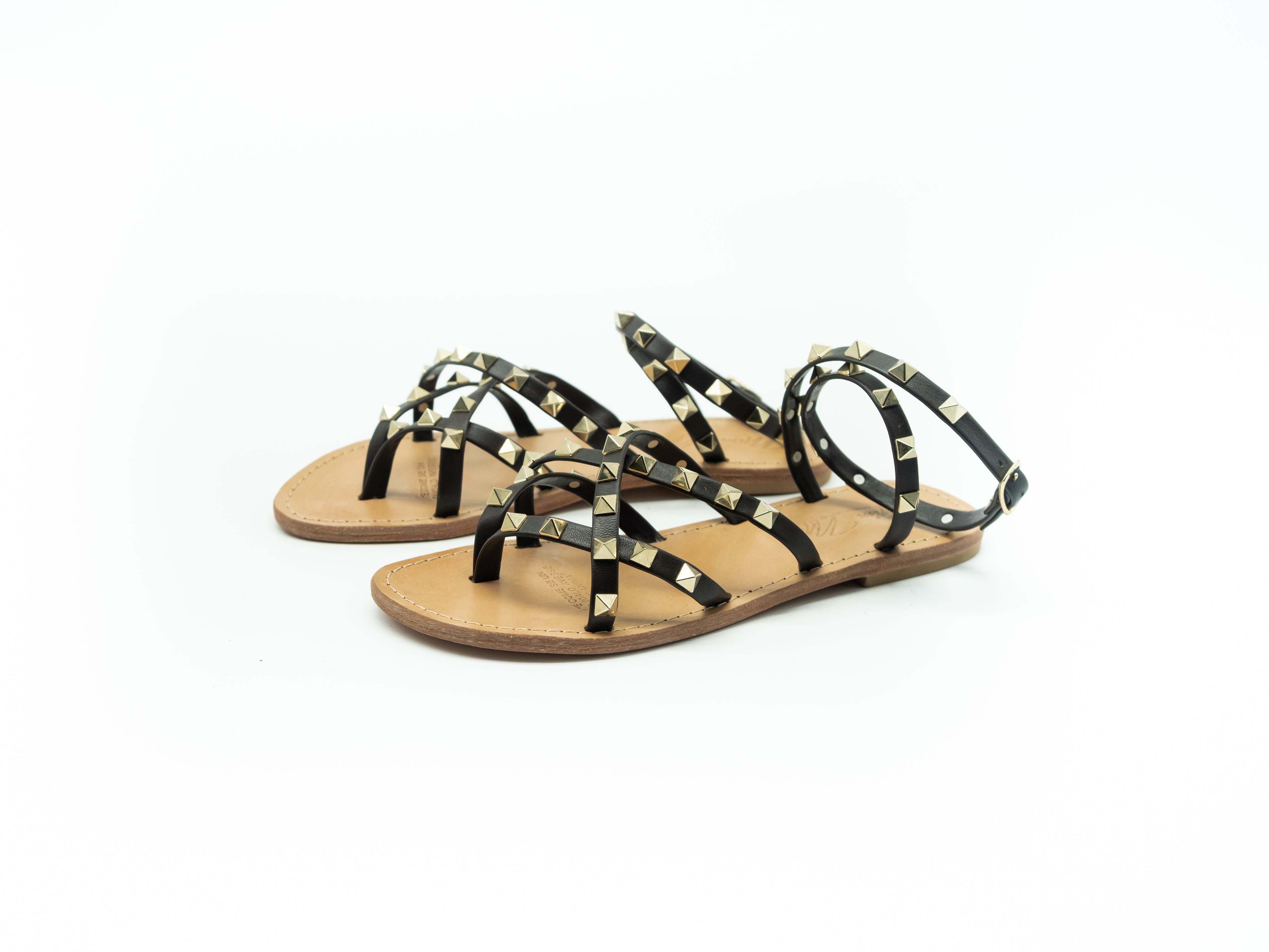 MIM MAR - SANDALO  PELLE MARRONE BORCHIE