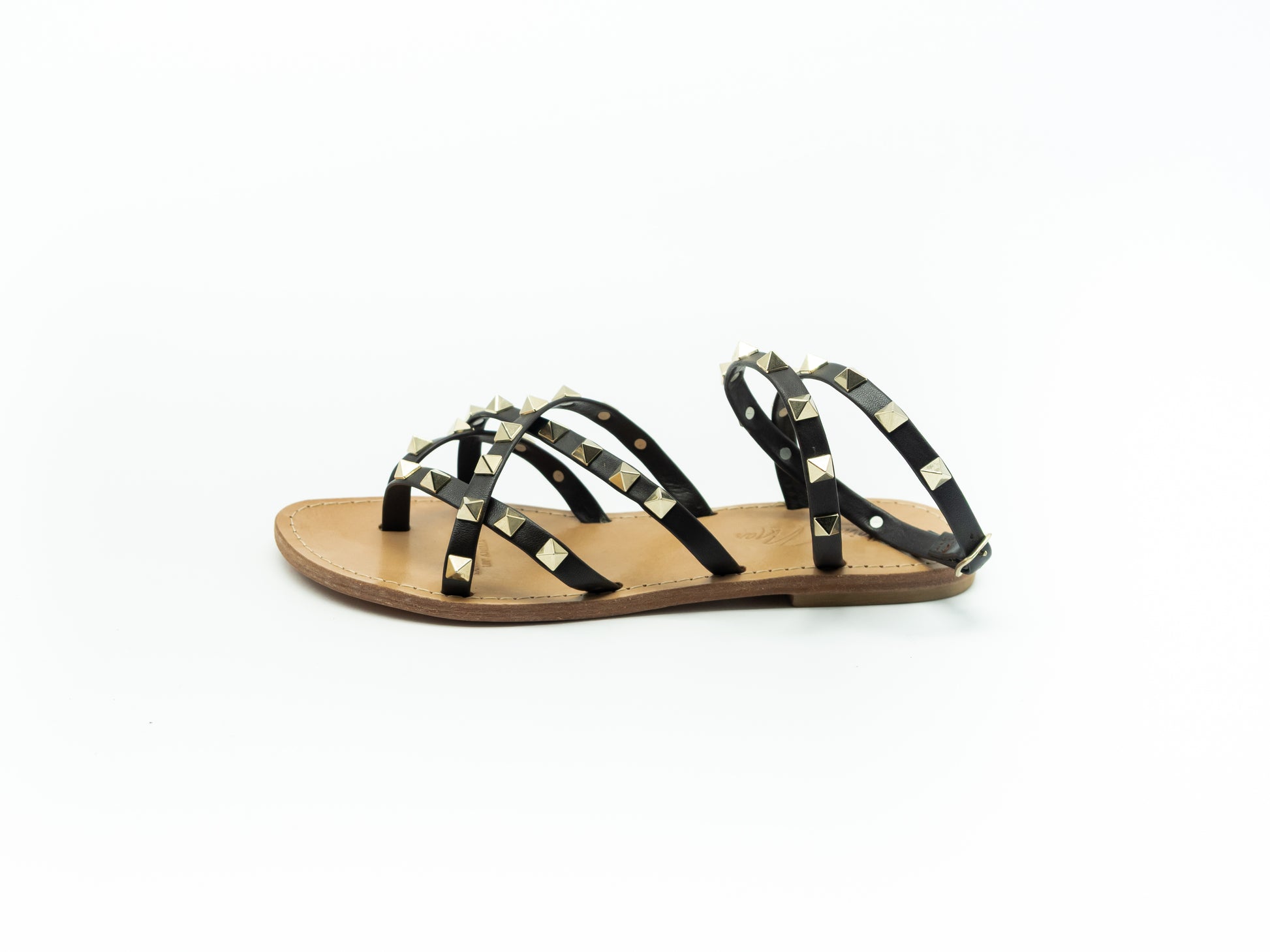 MIM MAR - SANDALO  PELLE MARRONE BORCHIE