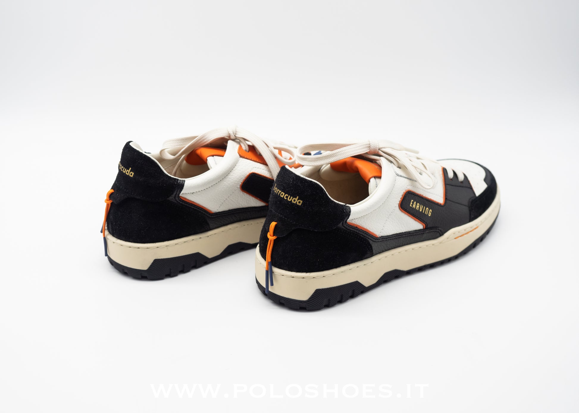 BARRACUDA - SNEAKERS EARVING BIANCA NERA ARANCIO