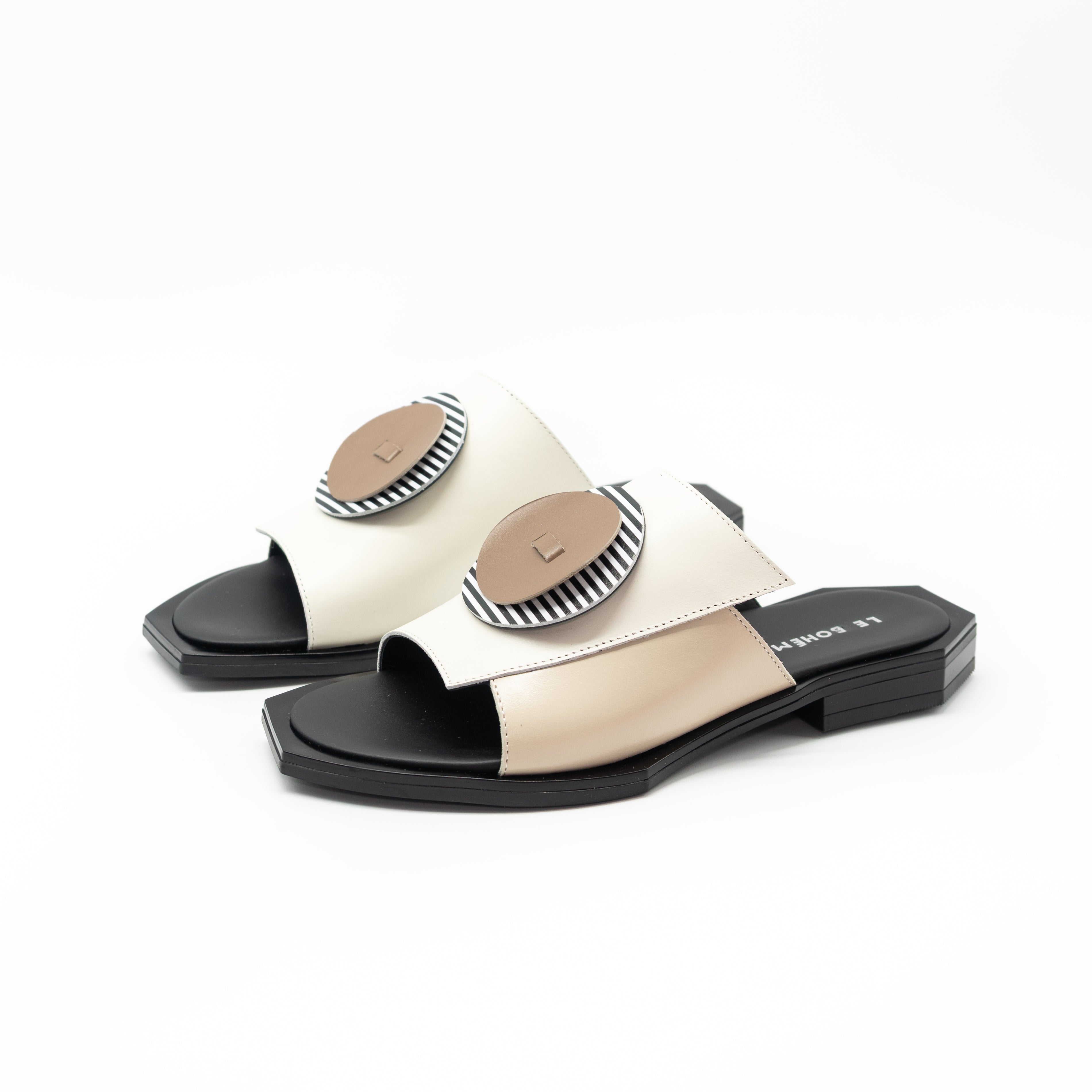 LE BOHEMIEN - CIABATTA FASCIONE CERCHIO RIGHE