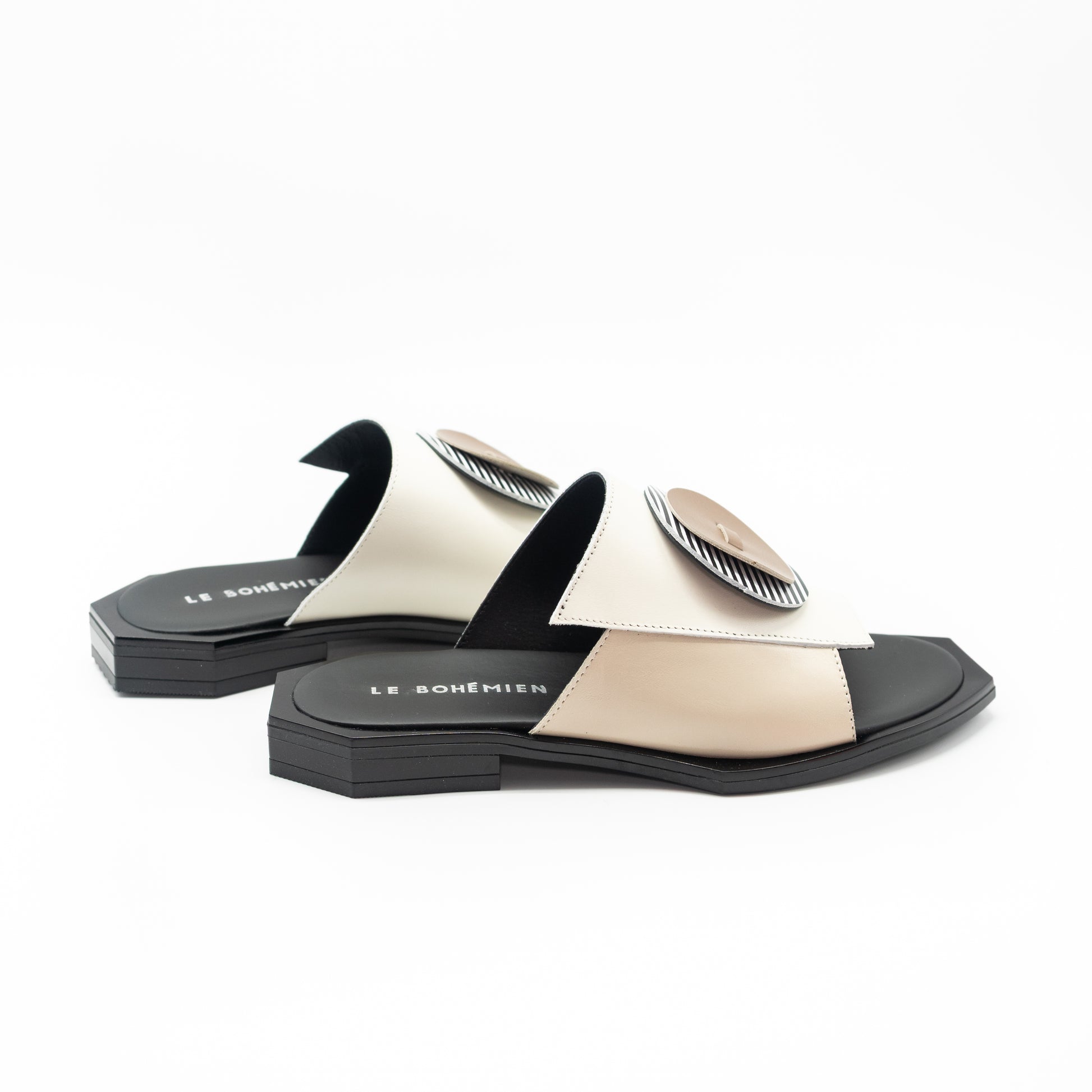 LE BOHEMIEN - CIABATTA FASCIONE CERCHIO RIGHE