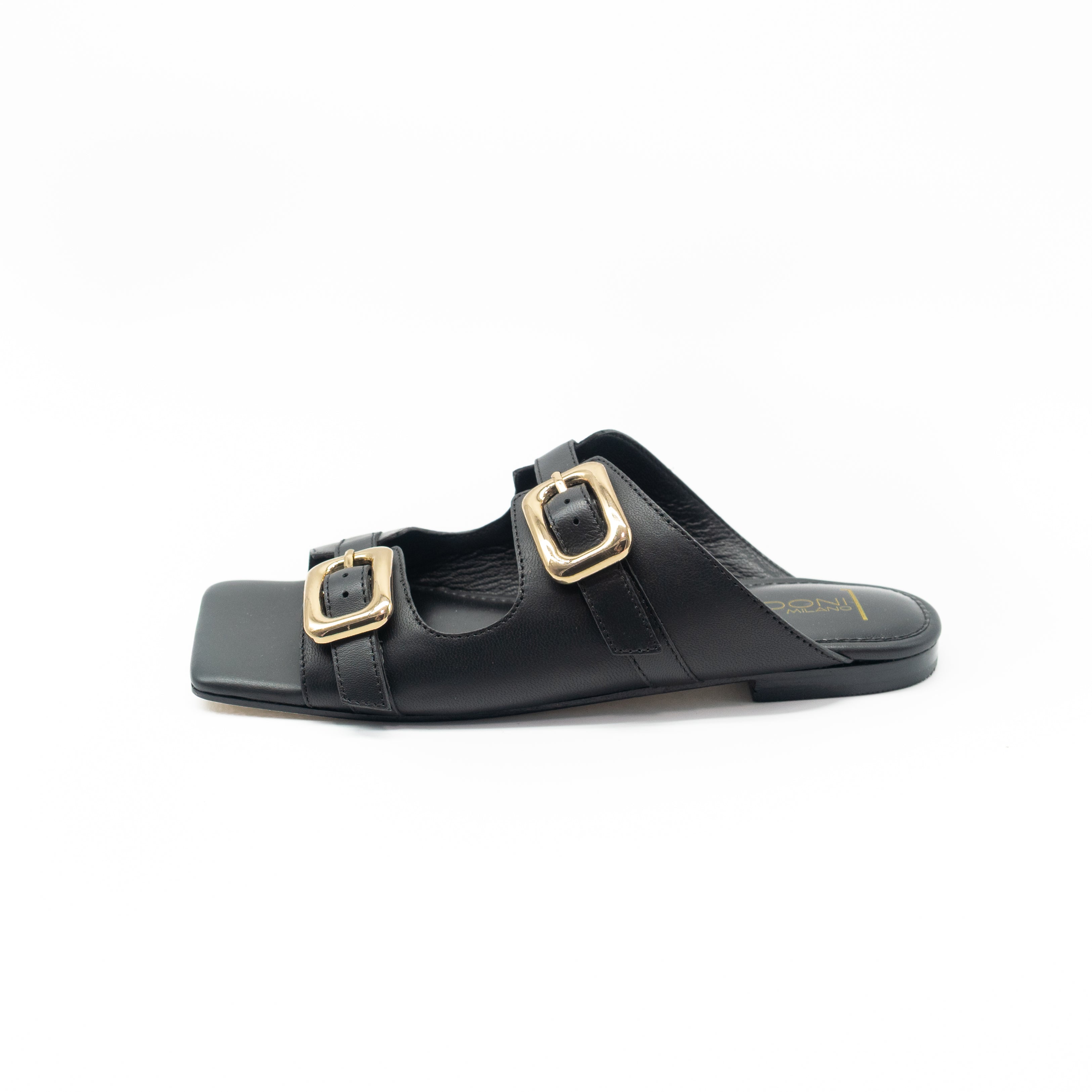 CORRIDONI MILANO - SANDALO CIABATTA FIBBIE BLACK