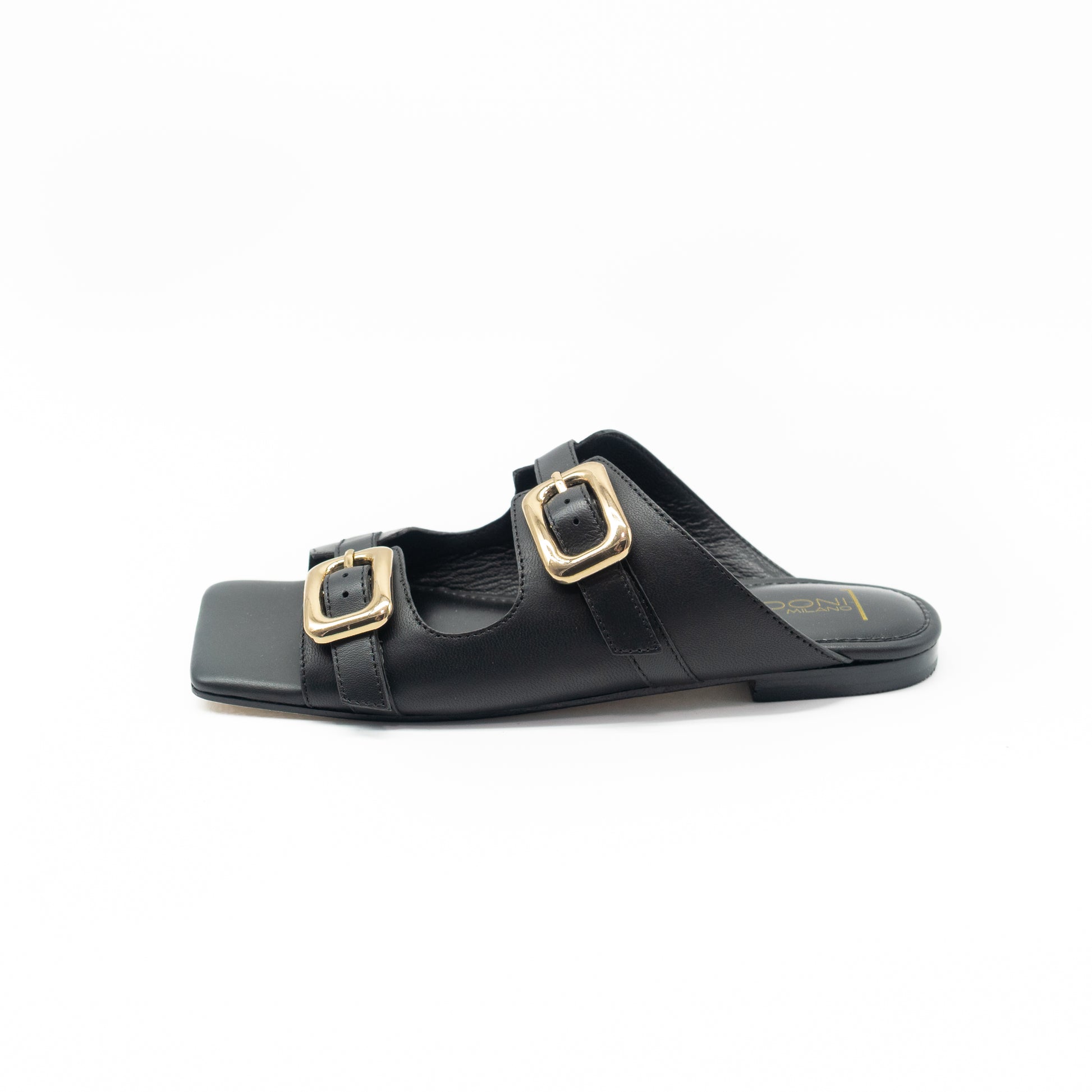 CORRIDONI MILANO - SANDALO CIABATTA FIBBIE BLACK