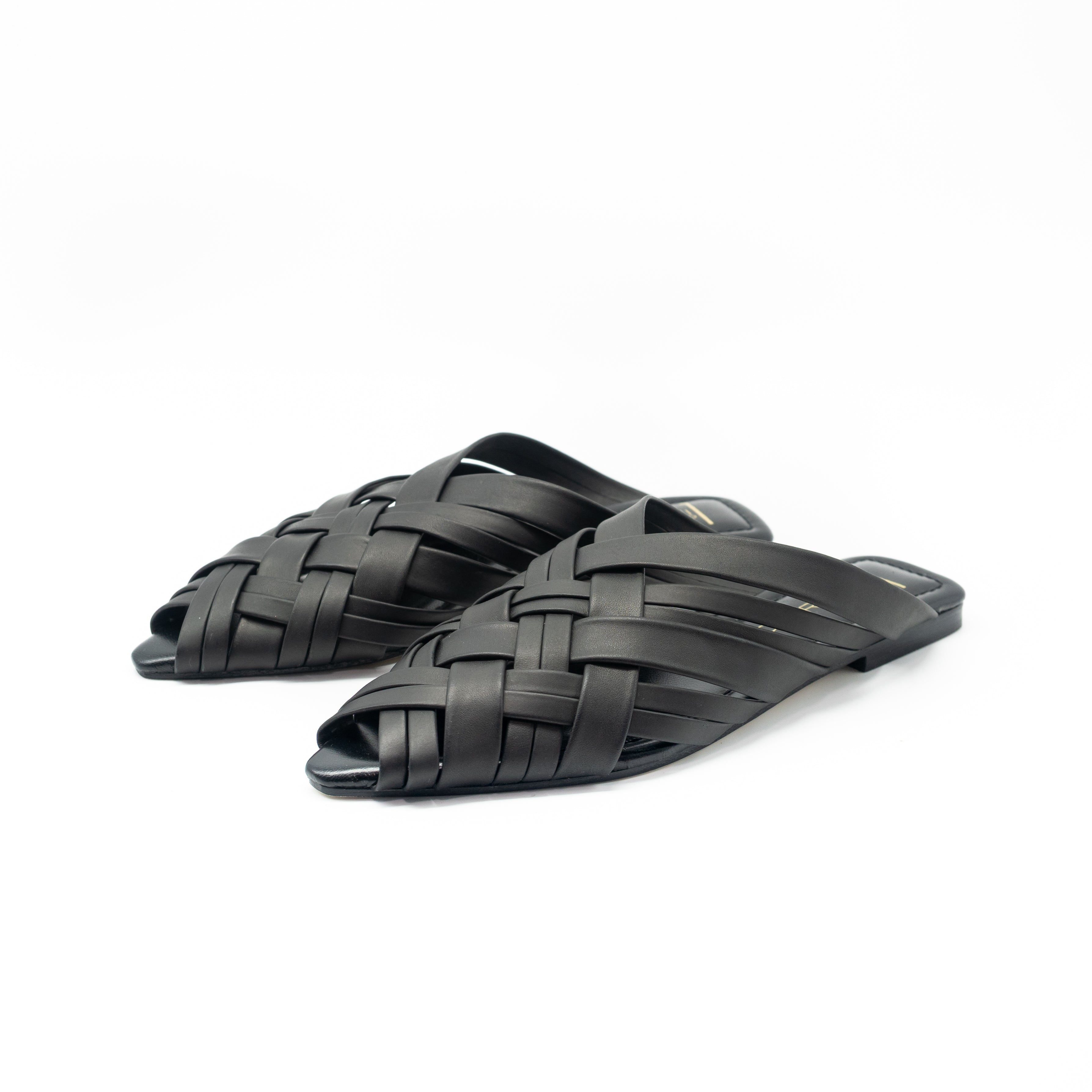 CORRIDONI MILANO - SANDALO CIABATTA TRECCIA BLACK