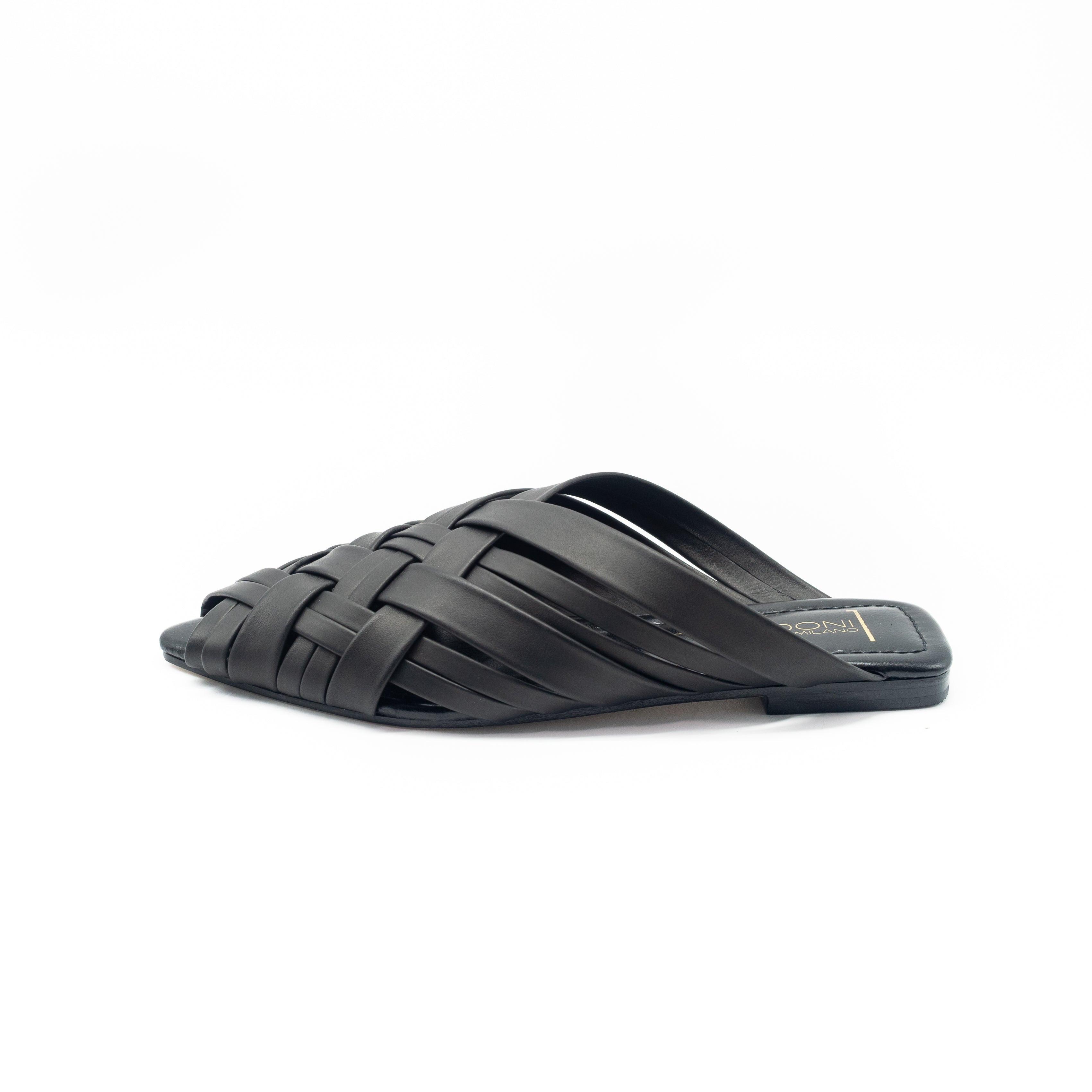CORRIDONI MILANO - SANDALO CIABATTA TRECCIA BLACK