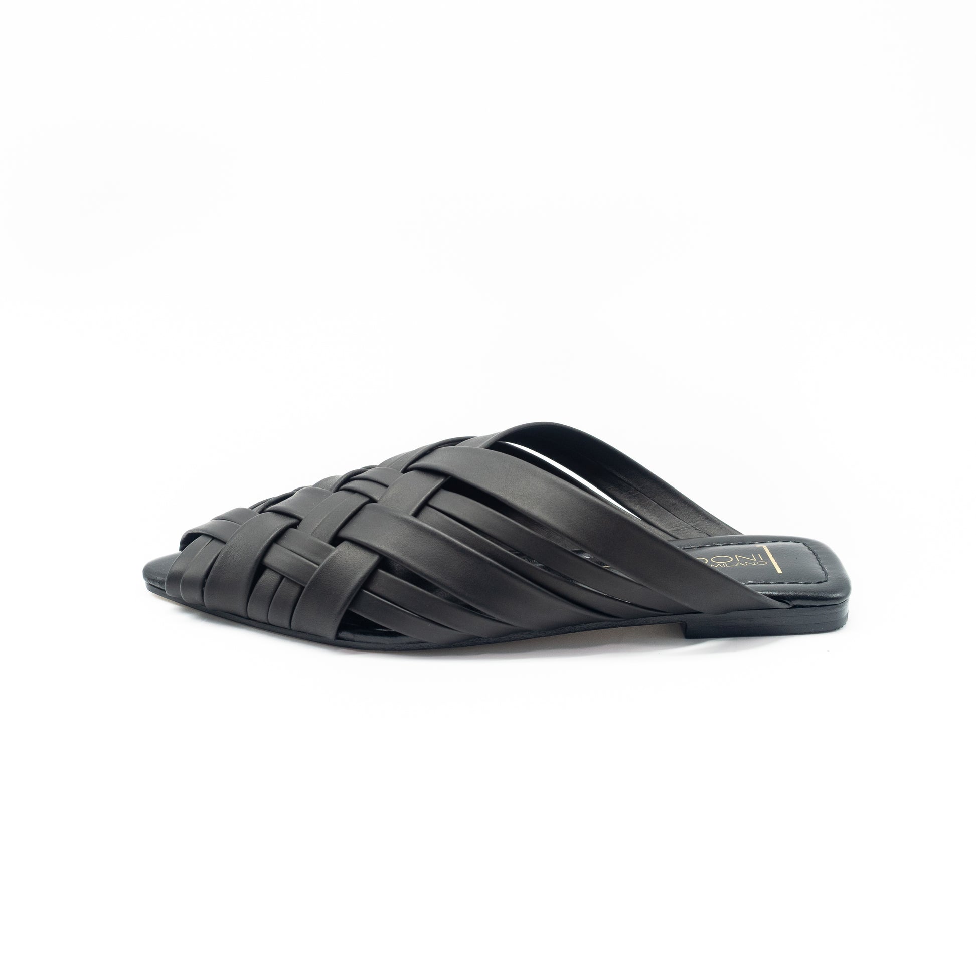 CORRIDONI MILANO - SANDALO CIABATTA TRECCIA BLACK
