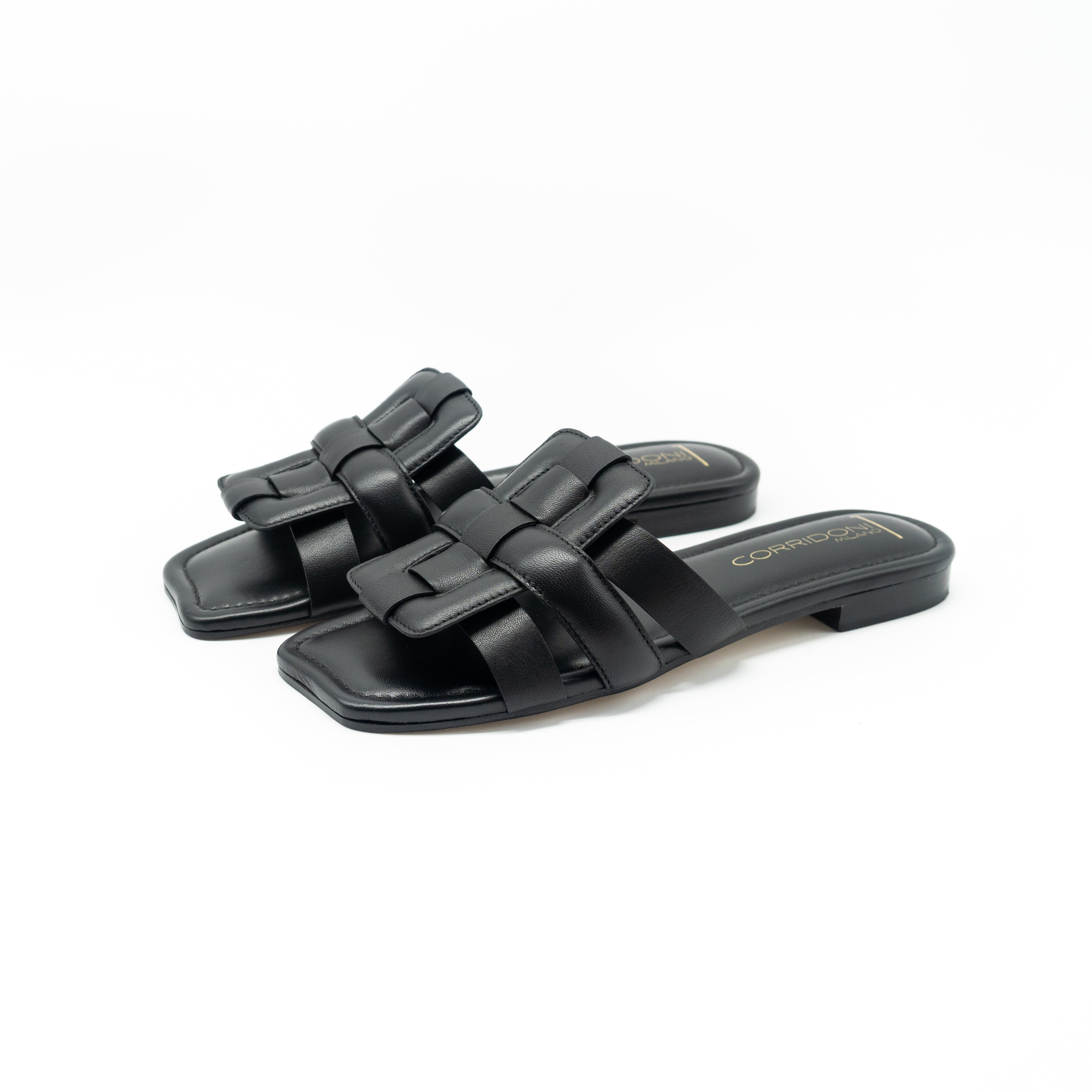 CORRIDONI MILANO - SANDALO CIABATTA FASCIA BLACK
