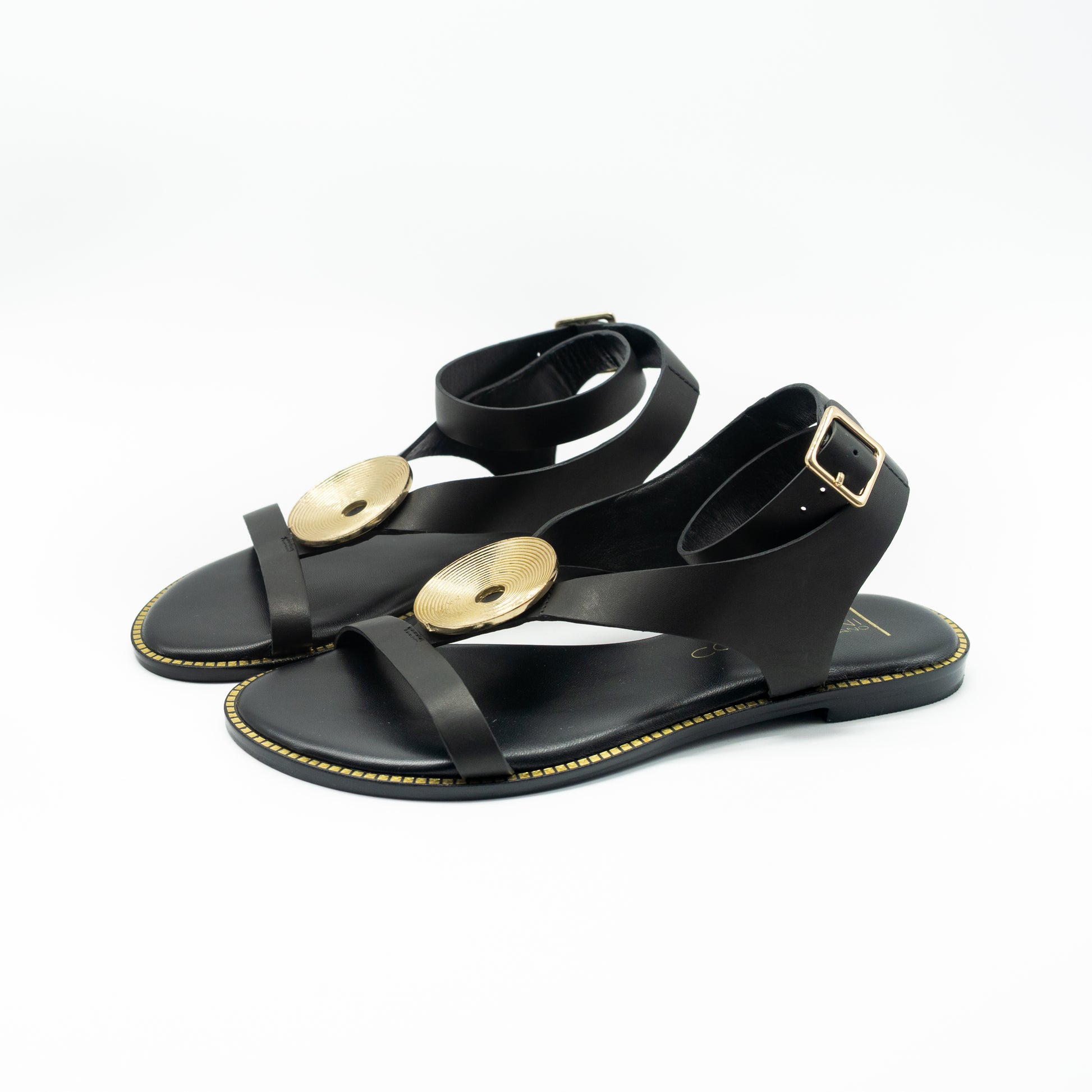 CORRIDONI MILANO - SANDALO BLACK SPIRALE ORO