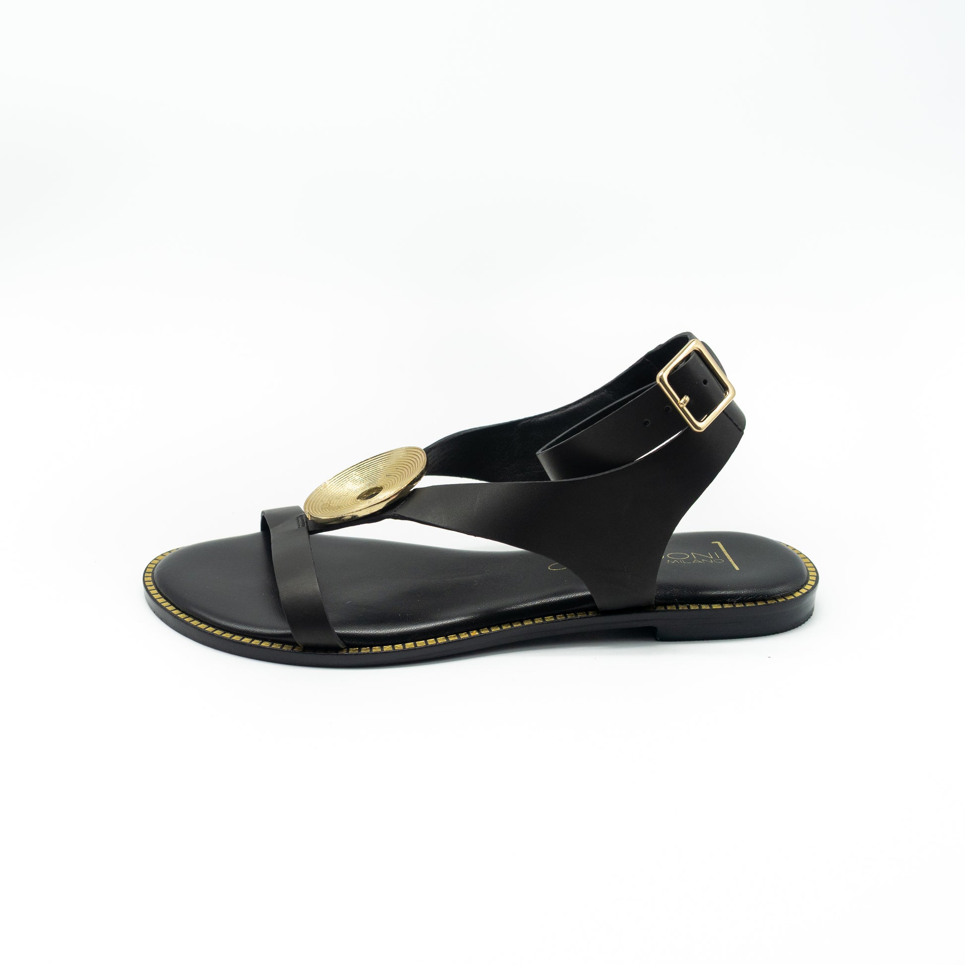CORRIDONI MILANO - SANDALO BLACK SPIRALE ORO