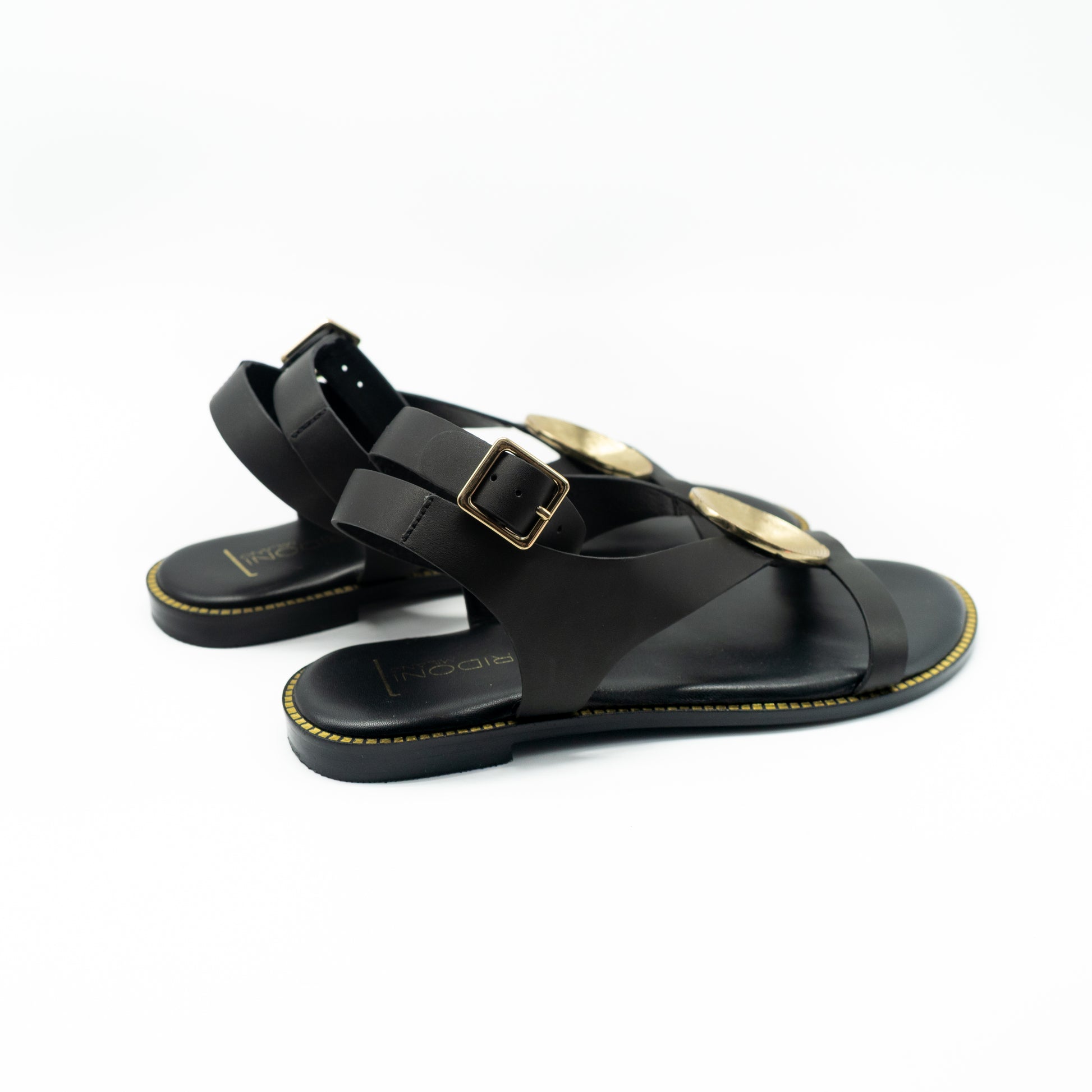 CORRIDONI MILANO - SANDALO BLACK SPIRALE ORO