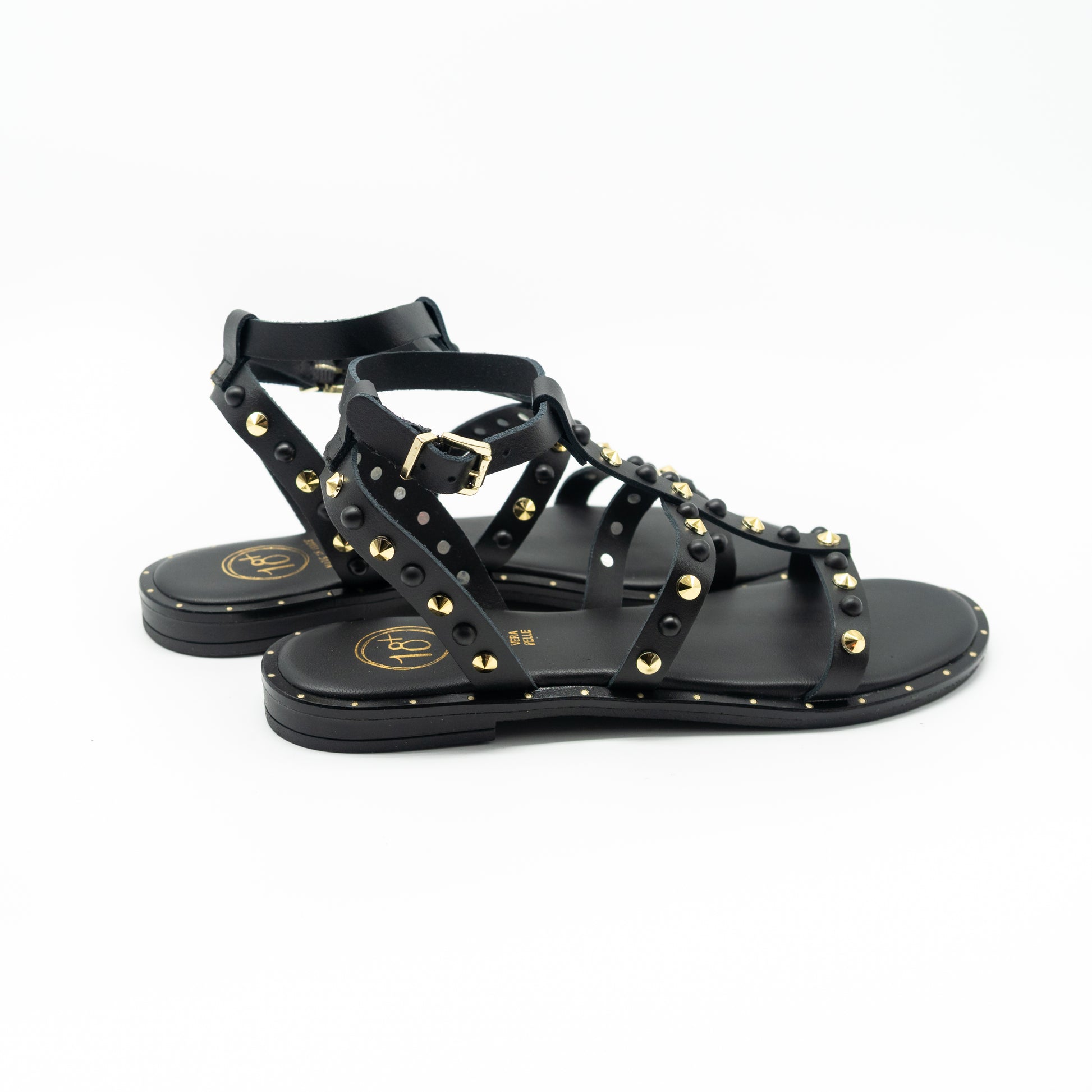 18+ - SANDALO BORCHIE GOLD BLACK