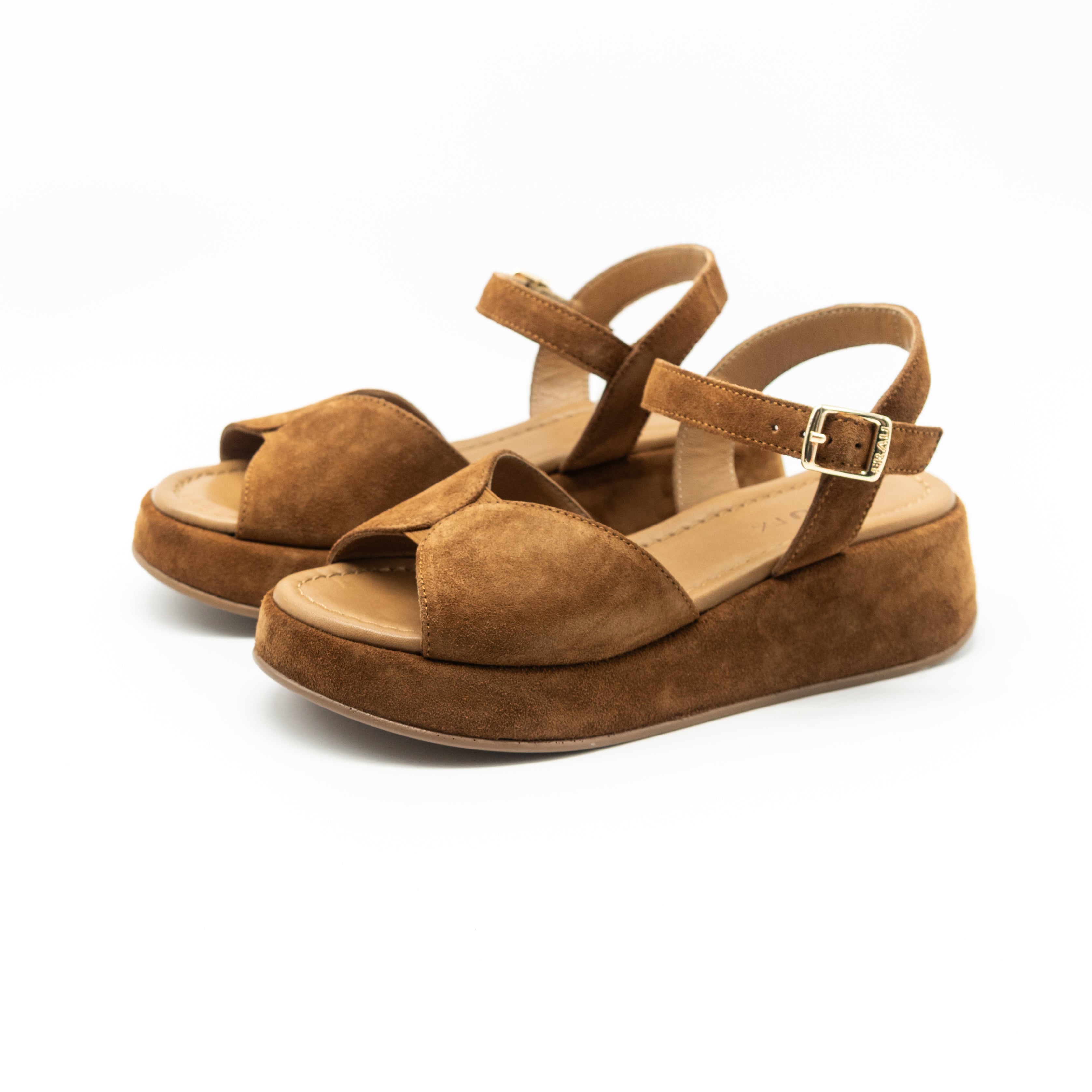 FRAU - SANDALO ZEPPA PLATEAU SCAMOSCIATO BRUCIATO