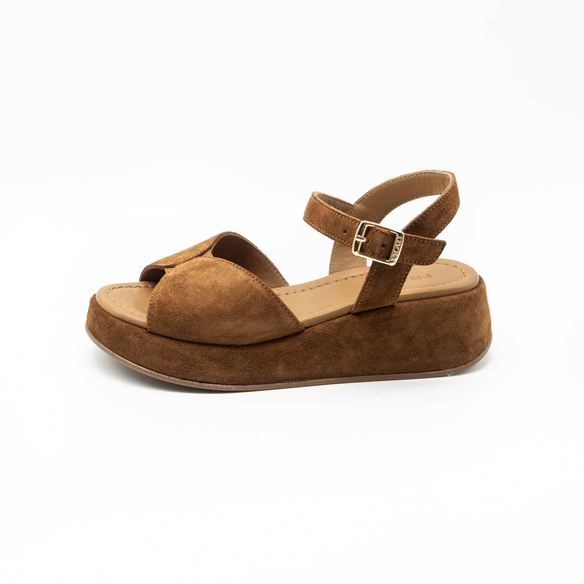 FRAU - SANDALO ZEPPA PLATEAU SCAMOSCIATO BRUCIATO