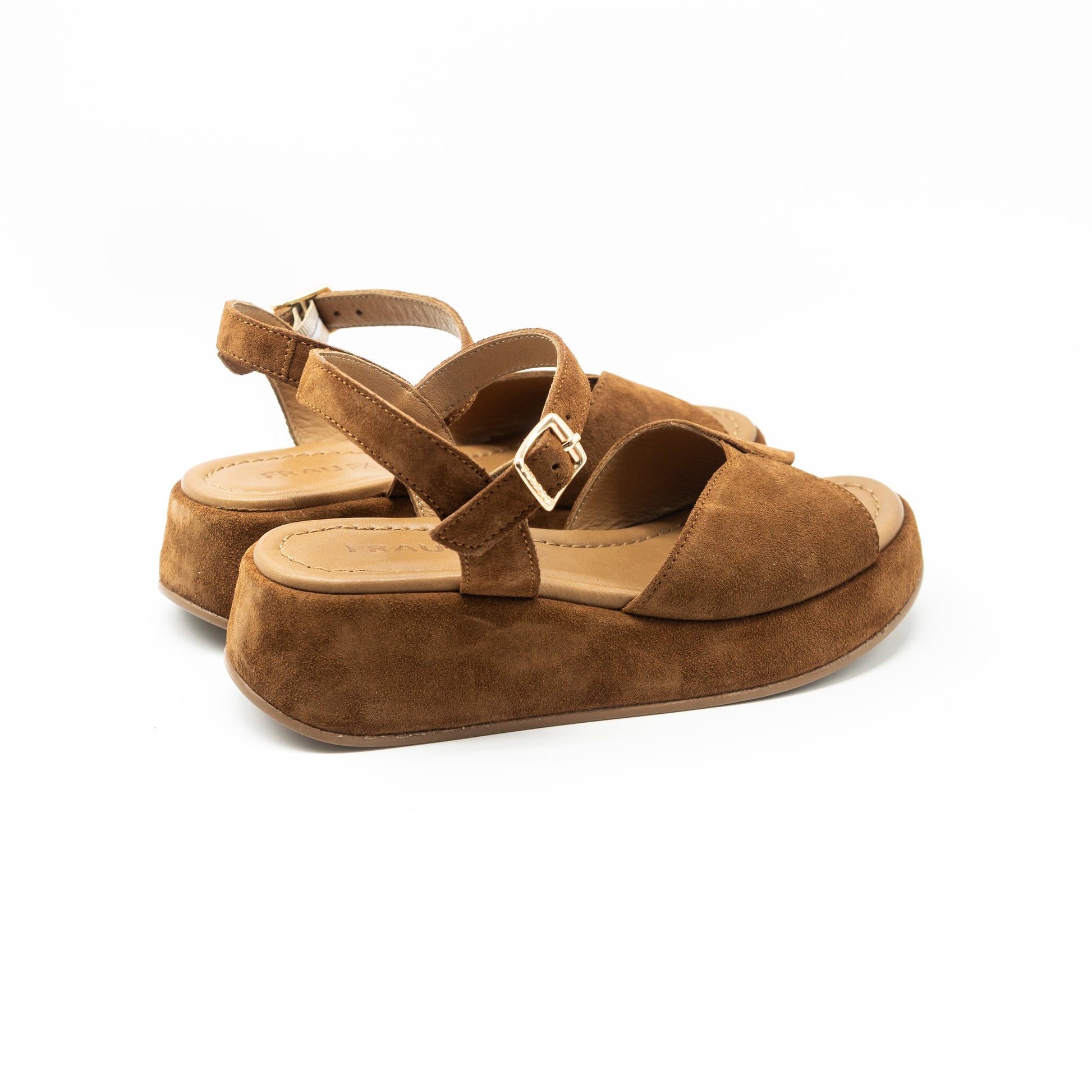 FRAU - SANDALO ZEPPA PLATEAU SCAMOSCIATO BRUCIATO