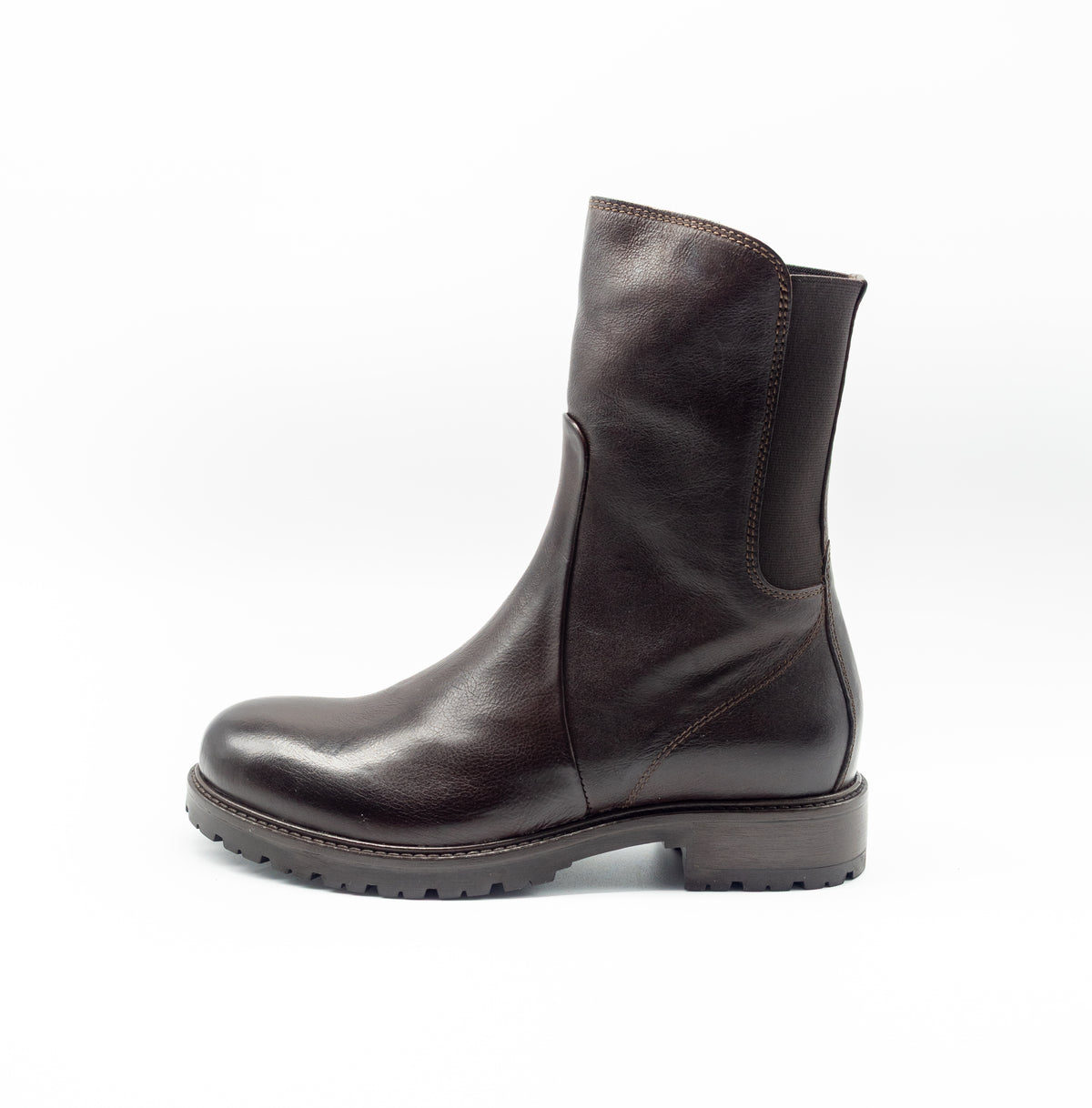 HUNDRED - STIVALETTO BIKER BUFFALO TESTA DI MORO