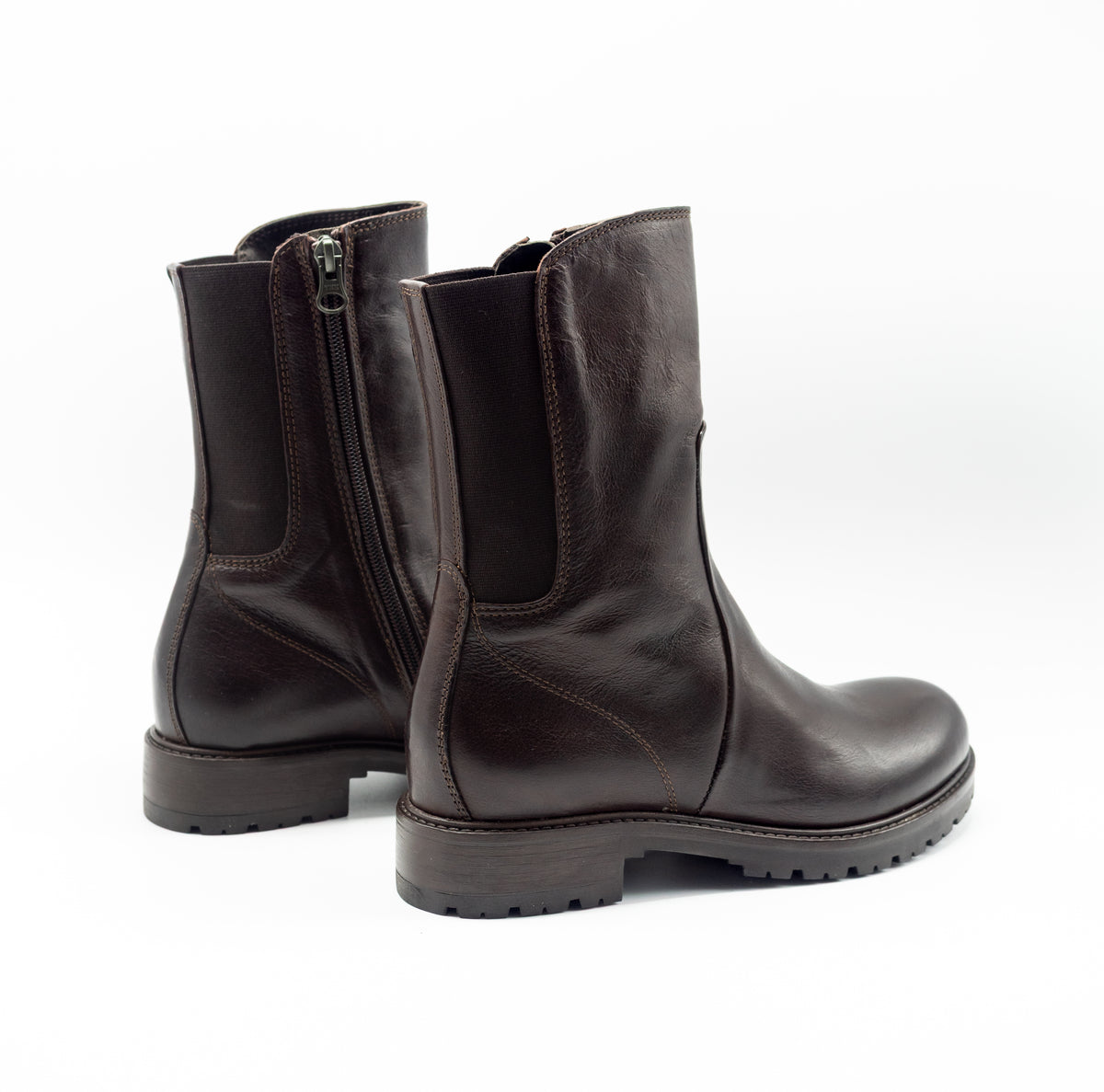 HUNDRED - STIVALETTO BIKER BUFFALO TESTA DI MORO