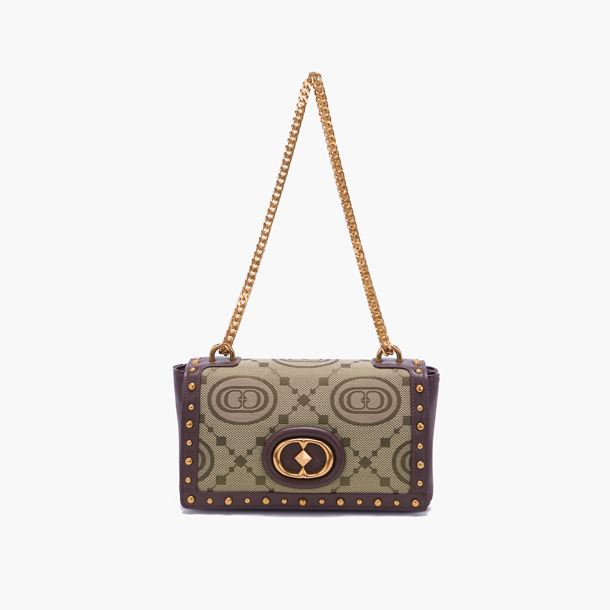 LA CARRIE BAG - BORSA A SPALLA MONOGRAM MARRONE