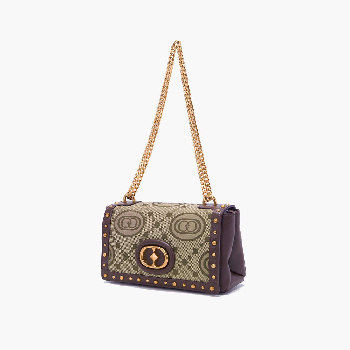 LA CARRIE BAG - BORSA A SPALLA MONOGRAM MARRONE