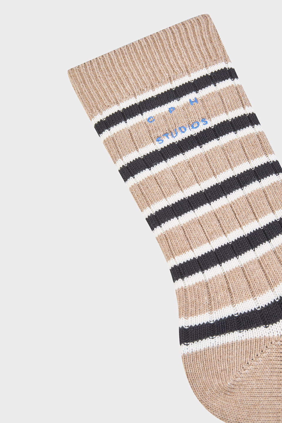 CPH STUDIOS - CPH SOCKS 12 COTTON BLEND BROWN STRIPED