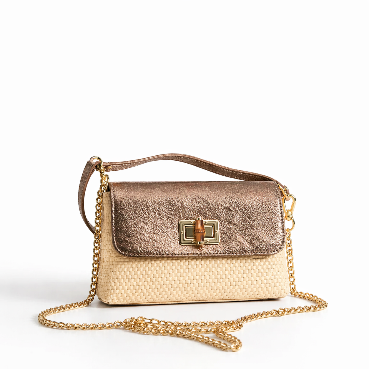 POLO BAG BAGS - BAG ANNA RAFFIA LAMINATA