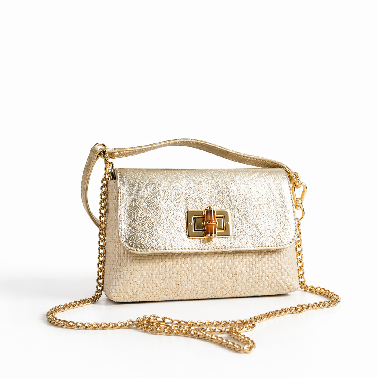POLO BAG BAGS - BAG ANNA RAFFIA LAMINATA