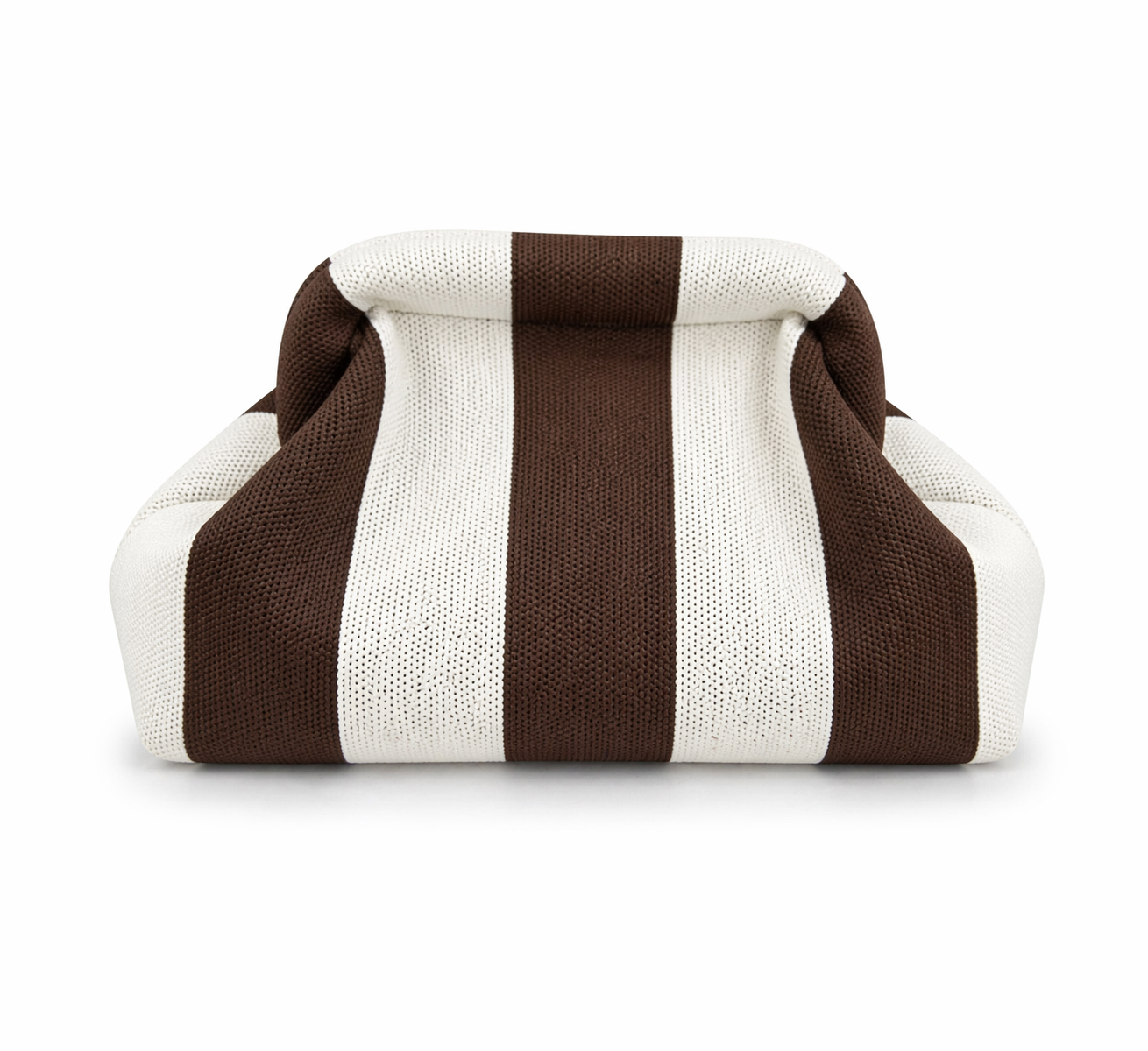 POLO SHOES BAGS - BAG STRIPES MARRONE  - PANNA