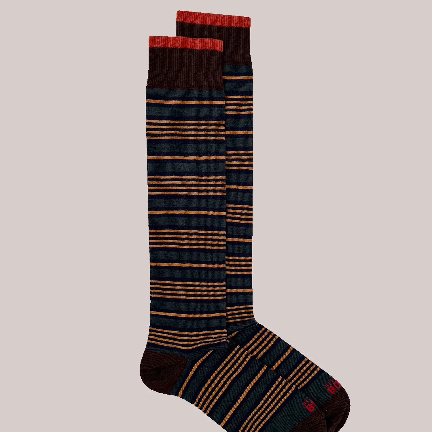 SOX IN THE BOX -CALZE JAPAN STRIPES VERDE MILITARE/MULTICOLOR