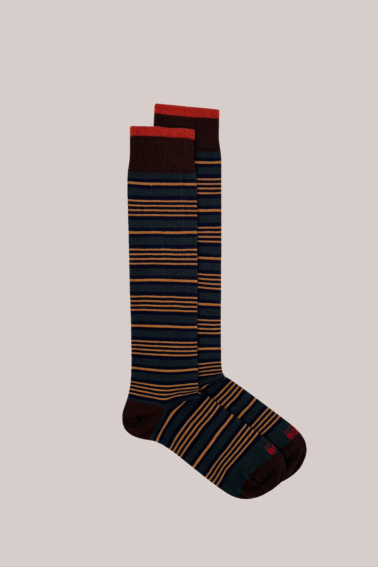 SOX IN THE BOX -CALZE JAPAN STRIPES VERDE MILITARE/MULTICOLOR