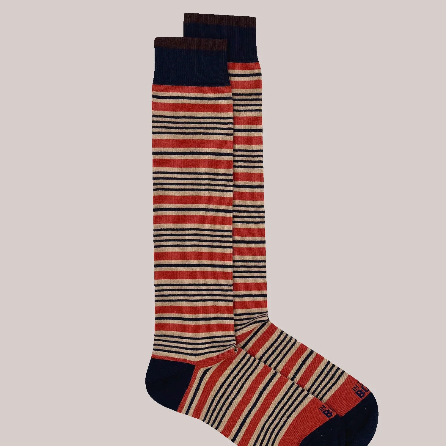 SOX IN THE BOX -CALZE JAPAN STRIPES ARANCIONE SCURO/MULTICOLOR