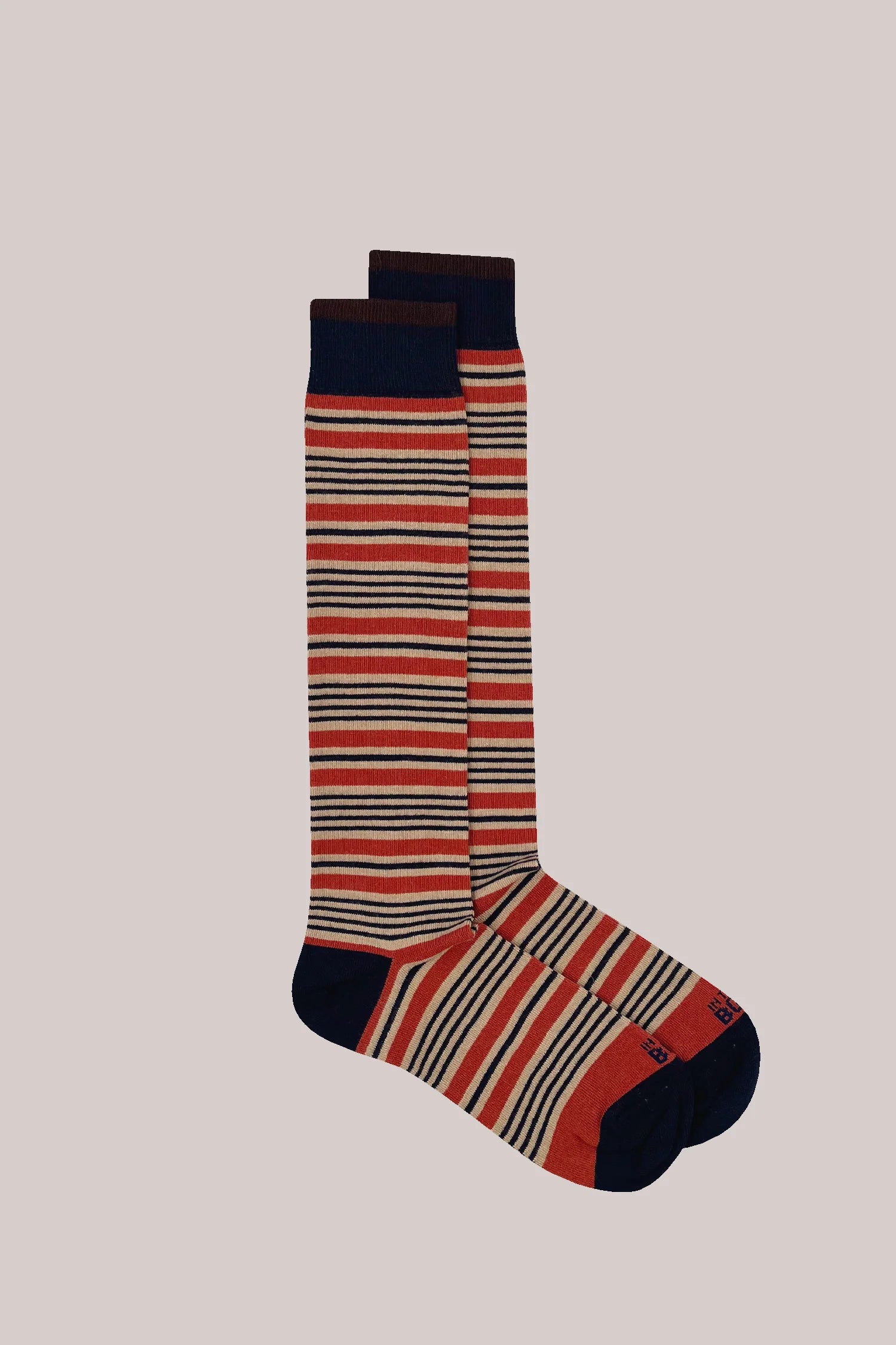 SOX IN THE BOX -CALZE JAPAN STRIPES ARANCIONE SCURO/MULTICOLOR