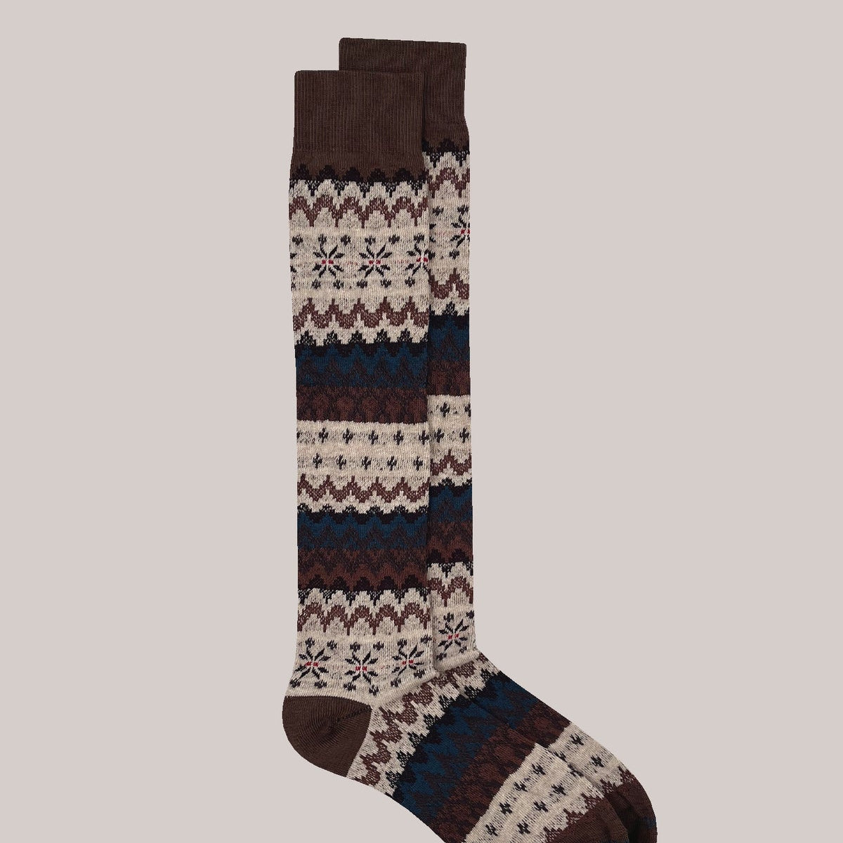 SOX IN THE BOX - CALZE FAIR ISLE CARAMELLO / PANNA